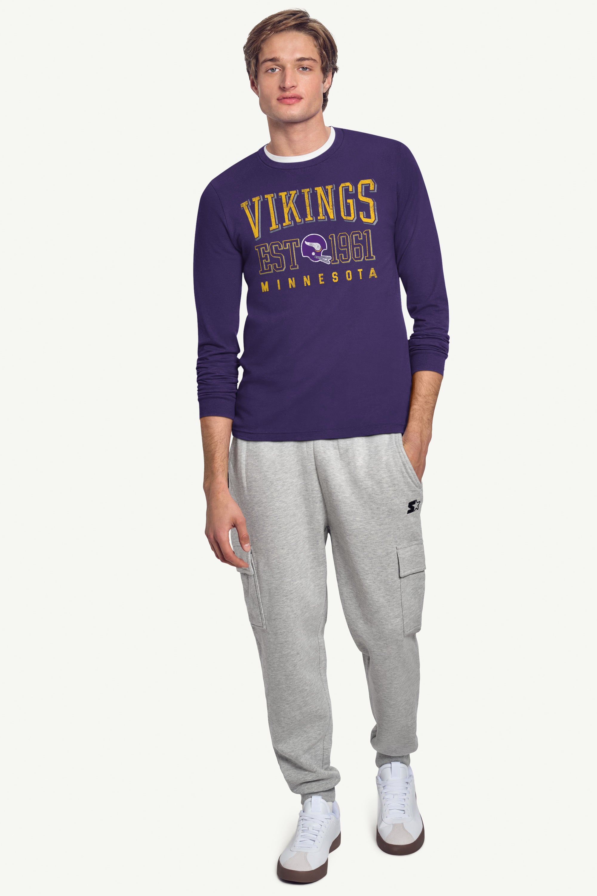 MENS MINNESOTA VIKINGS RETRO LONG SLEEVE T SHIRT View 2 | Minnesota Vikings MENS MINNESOTA VIKINGS RETRO LONG SLEEVE T SHIRT View 2 | Minnesota Vikings