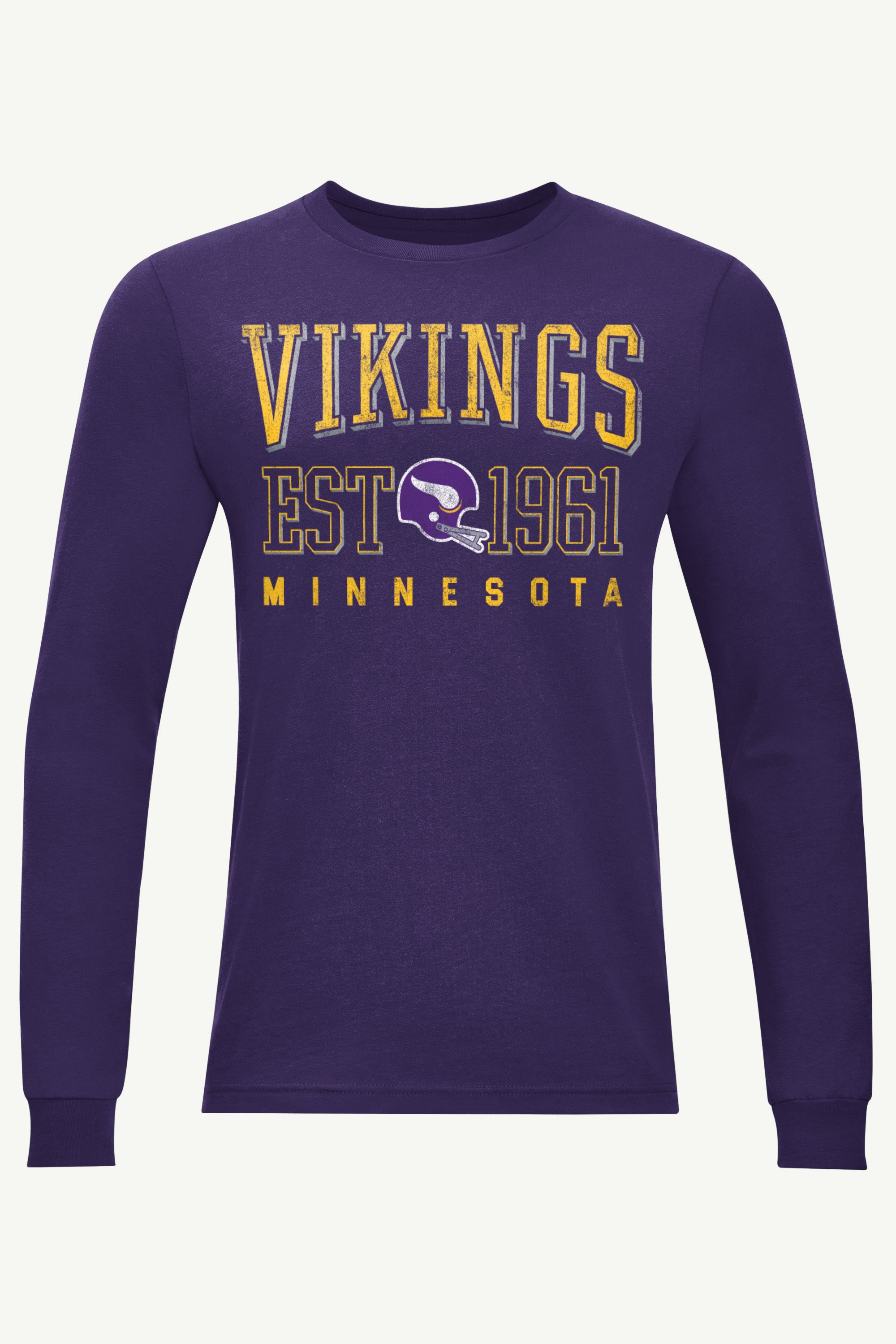 MENS MINNESOTA VIKINGS RETRO LONG SLEEVE T SHIRT View 1 | Minnesota Vikings MENS MINNESOTA VIKINGS RETRO LONG SLEEVE T SHIRT View 1 | Minnesota Vikings