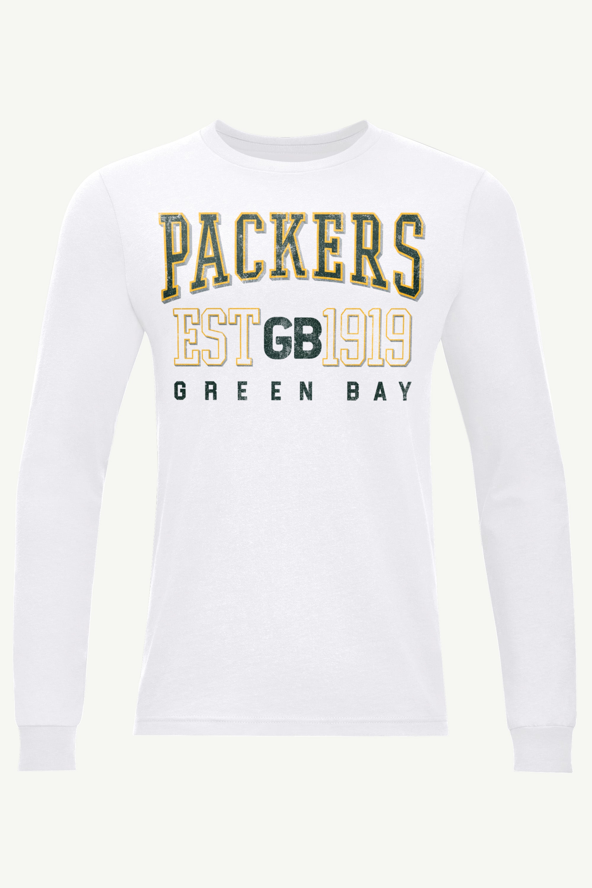MENS GREEN BAY PACKERS RETRO LONG SLEEVE T SHIRT View 1 MENS GREEN BAY PACKERS RETRO LONG SLEEVE T SHIRT View 1