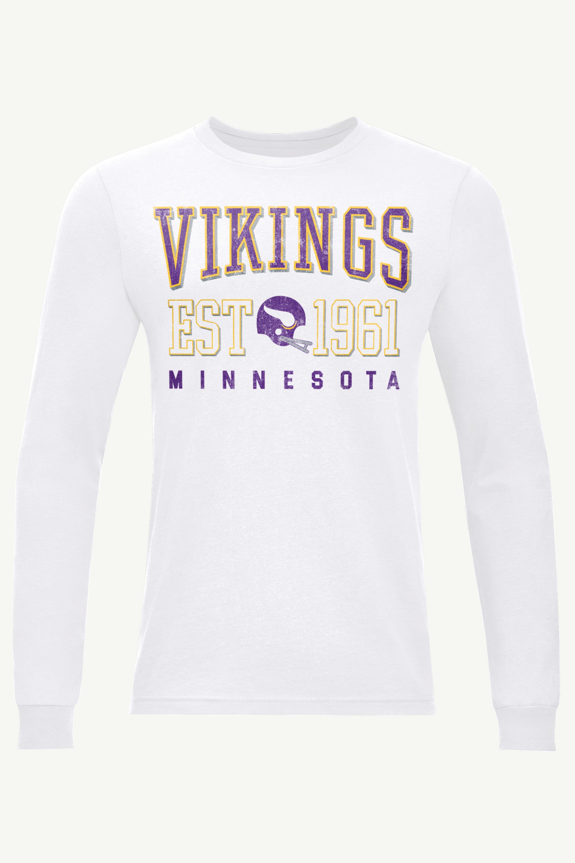 MENS MINNESOTA VIKINGS RETRO LONG SLEEVE T SHIRT View 1 | Minnesota Vikings MENS MINNESOTA VIKINGS RETRO LONG SLEEVE T SHIRT View 1 | Minnesota Vikings