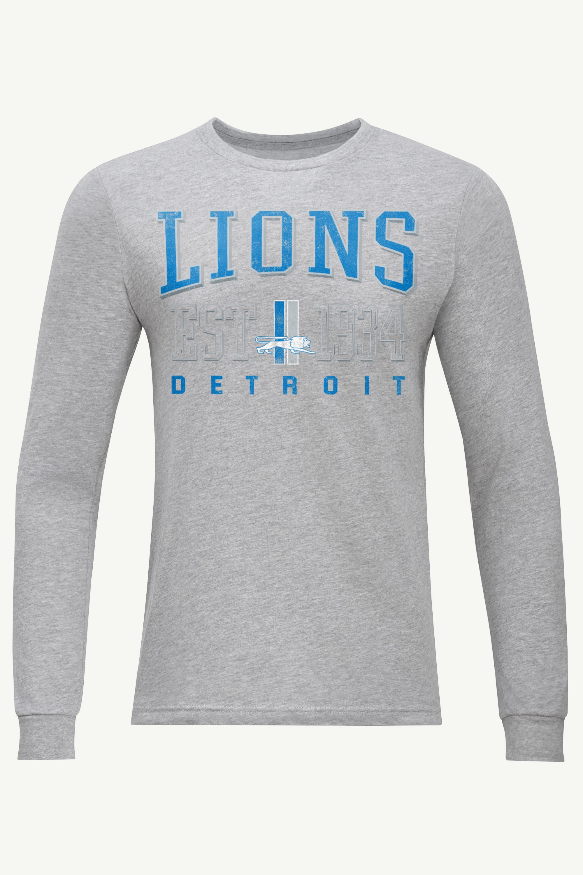 MENS DETROIT LIONS RETRO LONG SLEEVE T SHIRT View 1 | Detroit Lions MENS DETROIT LIONS RETRO LONG SLEEVE T SHIRT View 1 | Detroit Lions