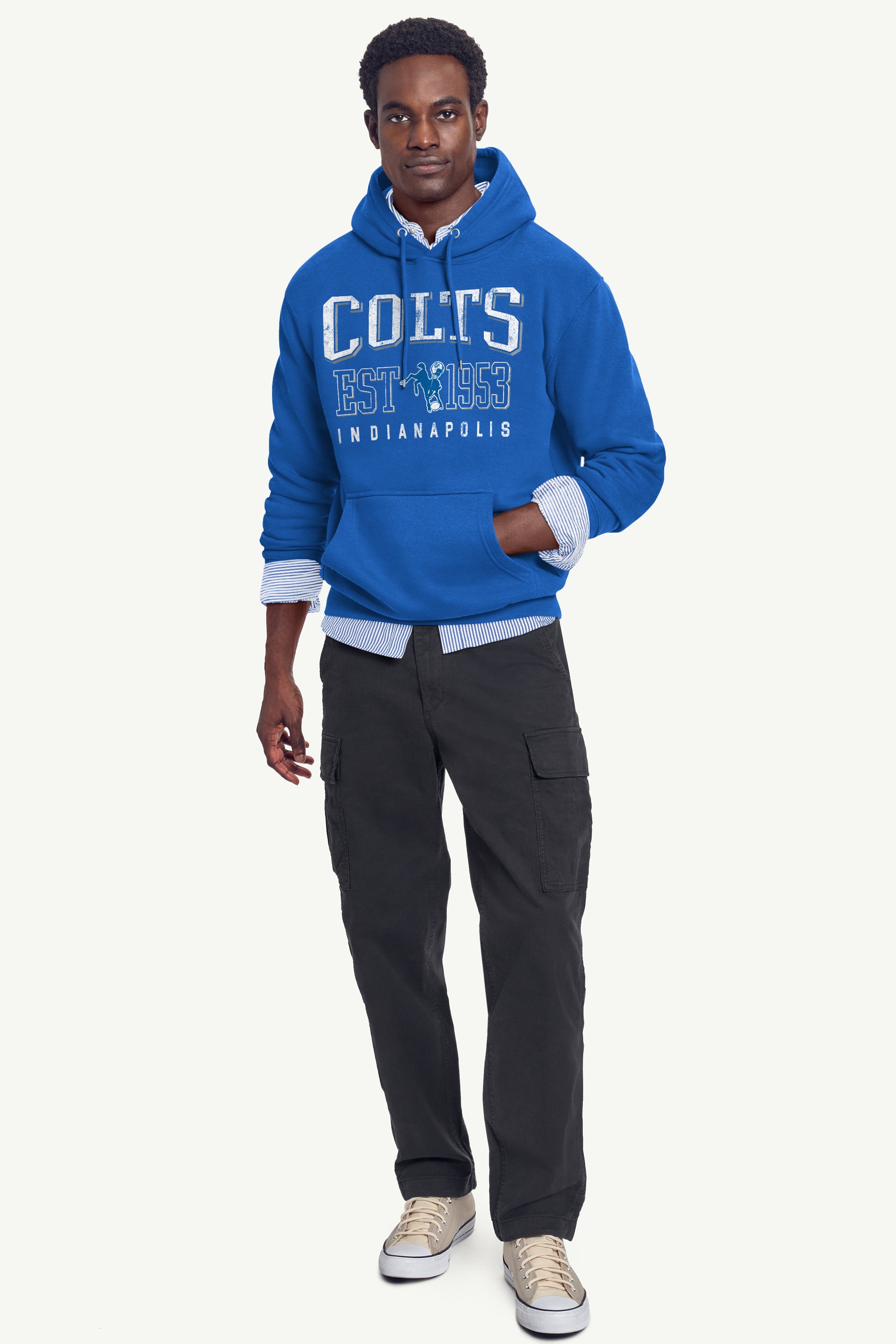 MENS INDIANAPOLIS COLTS RETRO HOODIE View 3 MENS INDIANAPOLIS COLTS RETRO HOODIE View 3