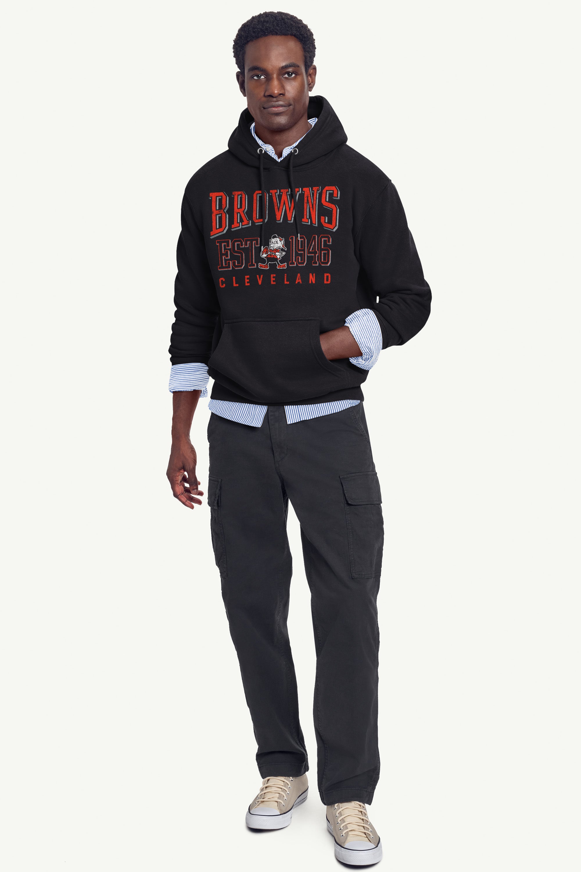 MENS CLEVELAND BROWNS RETRO HOODIE View 2 | Men's Hoodies MENS CLEVELAND BROWNS RETRO HOODIE View 2 | Men's Hoodies
