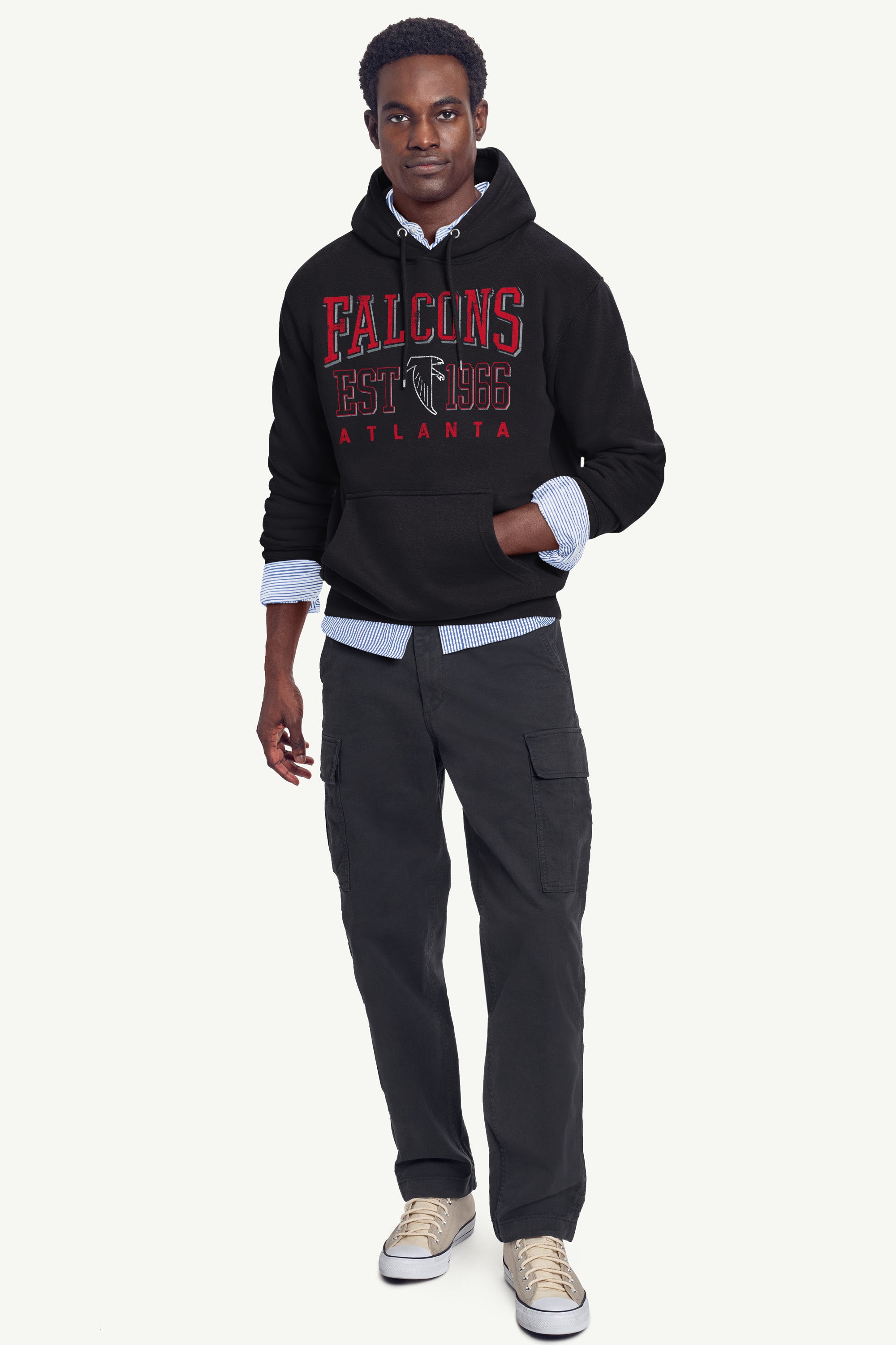 MENS ATLANTA FALCONS RETRO HOODIE View 2 MENS ATLANTA FALCONS RETRO HOODIE View 2