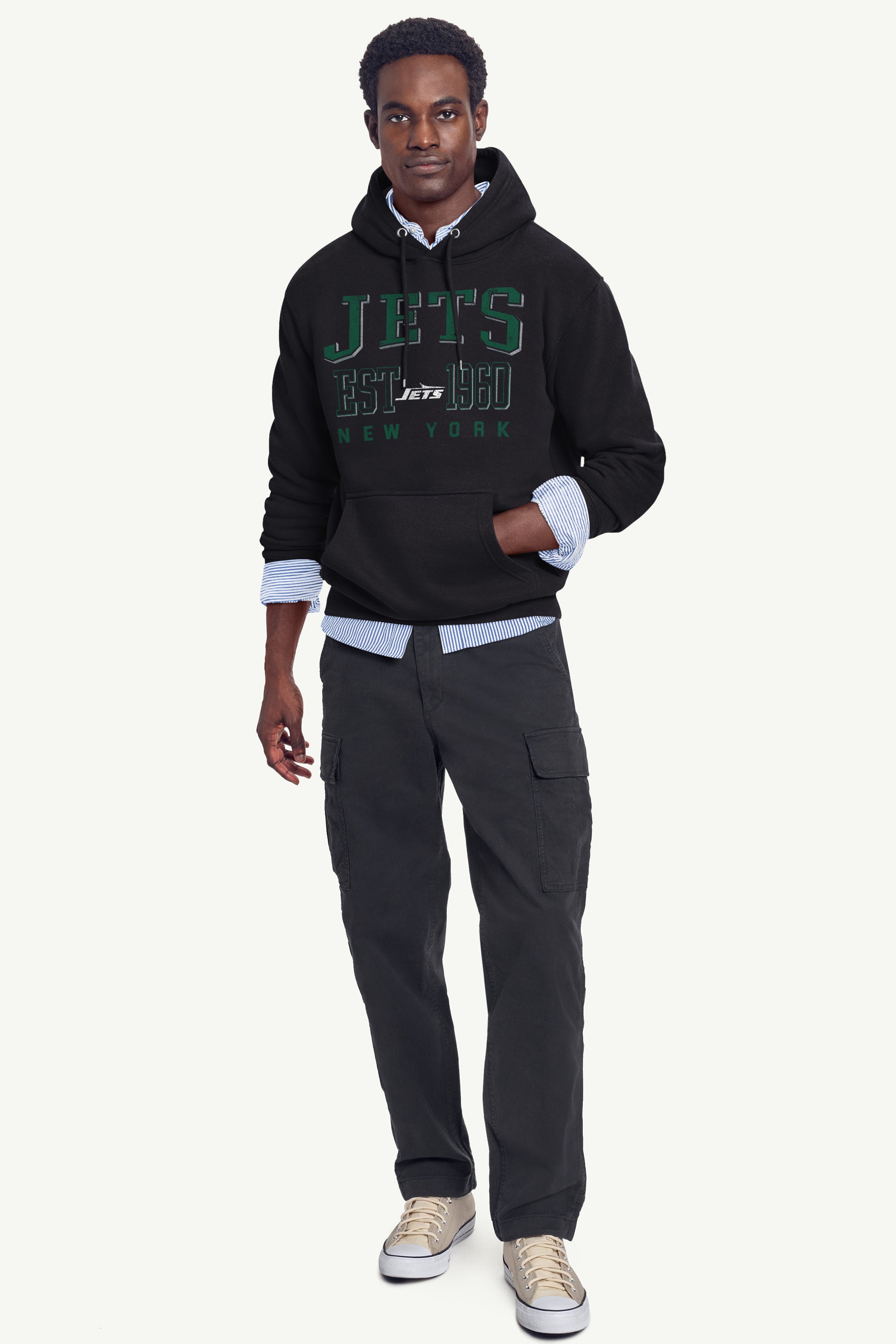 MENS NEW YORK JETS RETRO HOODIE View 3 | NFL MENS NEW YORK JETS RETRO HOODIE View 3 | NFL