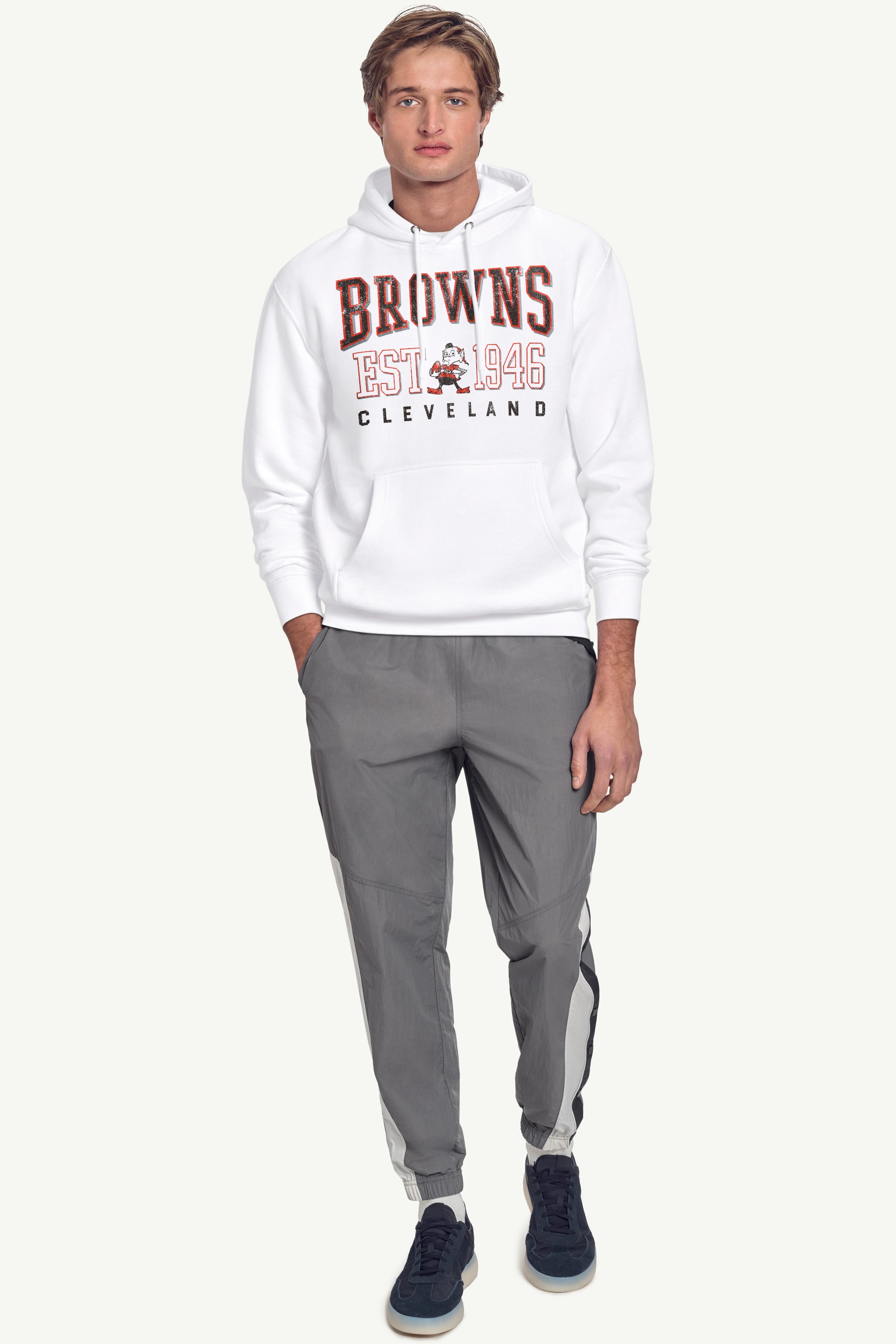 MENS CLEVELAND BROWNS RETRO HOODIE View 2 | NFL MENS CLEVELAND BROWNS RETRO HOODIE View 2 | NFL