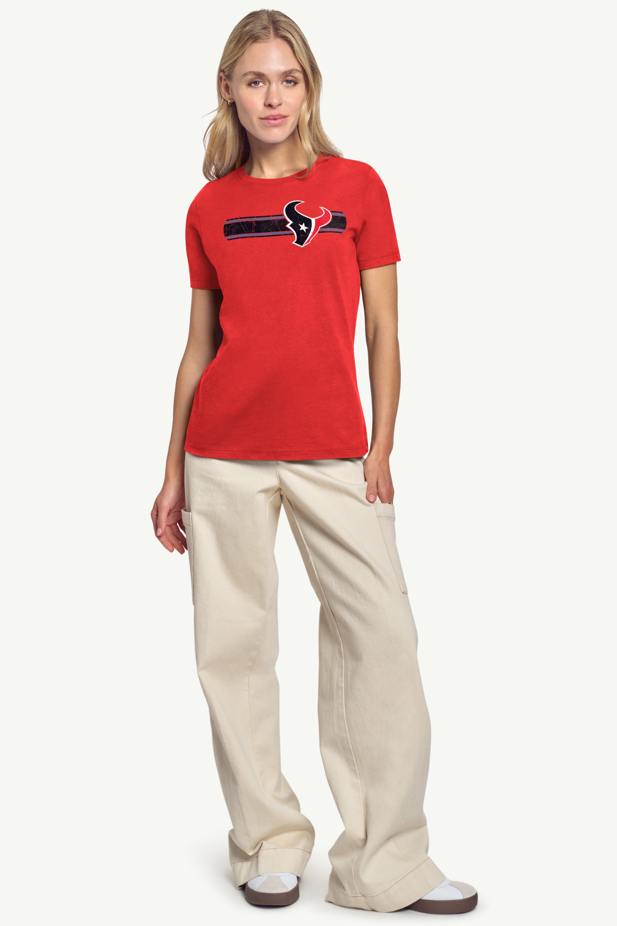 WOMENS HOUSTON TEXANS STRIPE T SHIRT View 2 | Houston Texans WOMENS HOUSTON TEXANS STRIPE T SHIRT View 2 | Houston Texans