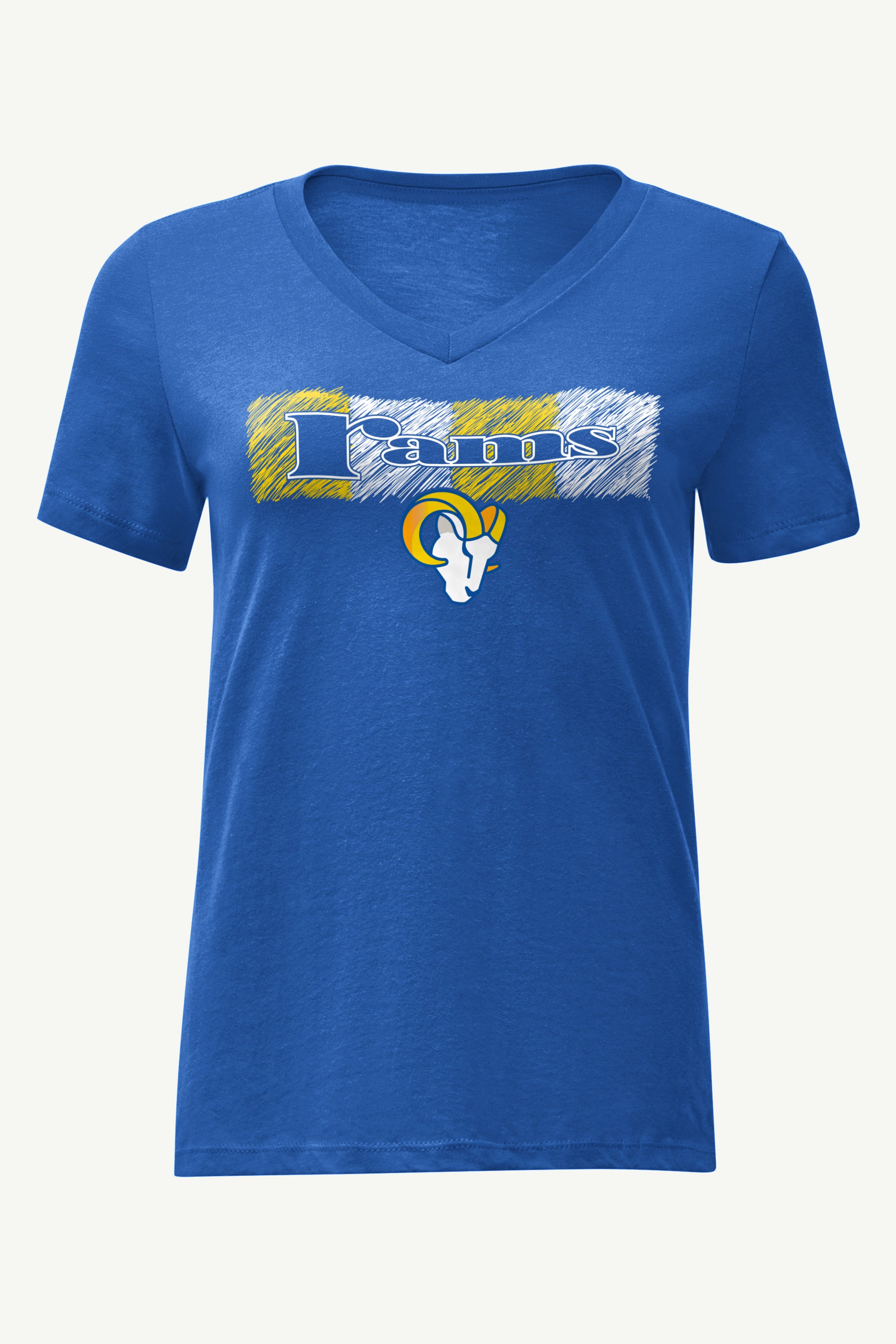 WOMENS LOS ANGELES RAMS COLOR SHADDING V-NECK T SHIRT View 1 | NFL WOMENS LOS ANGELES RAMS COLOR SHADDING V-NECK T SHIRT View 1 | NFL