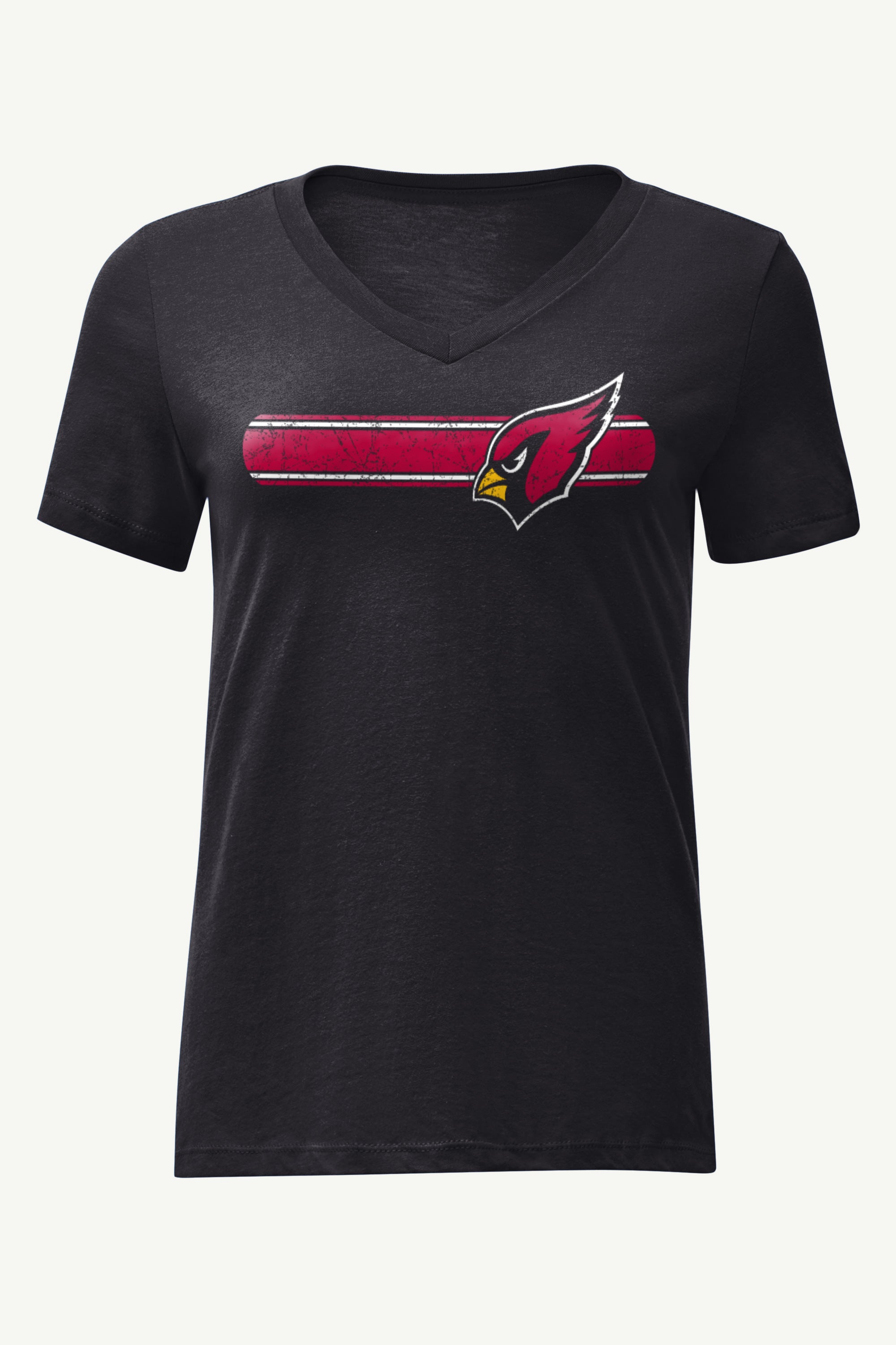WOMENS ARIZONA CARDINALS STRIPE V-NECK T SHIRT View 1 | Arizona Cardinals WOMENS ARIZONA CARDINALS STRIPE V-NECK T SHIRT View 1 | Arizona Cardinals