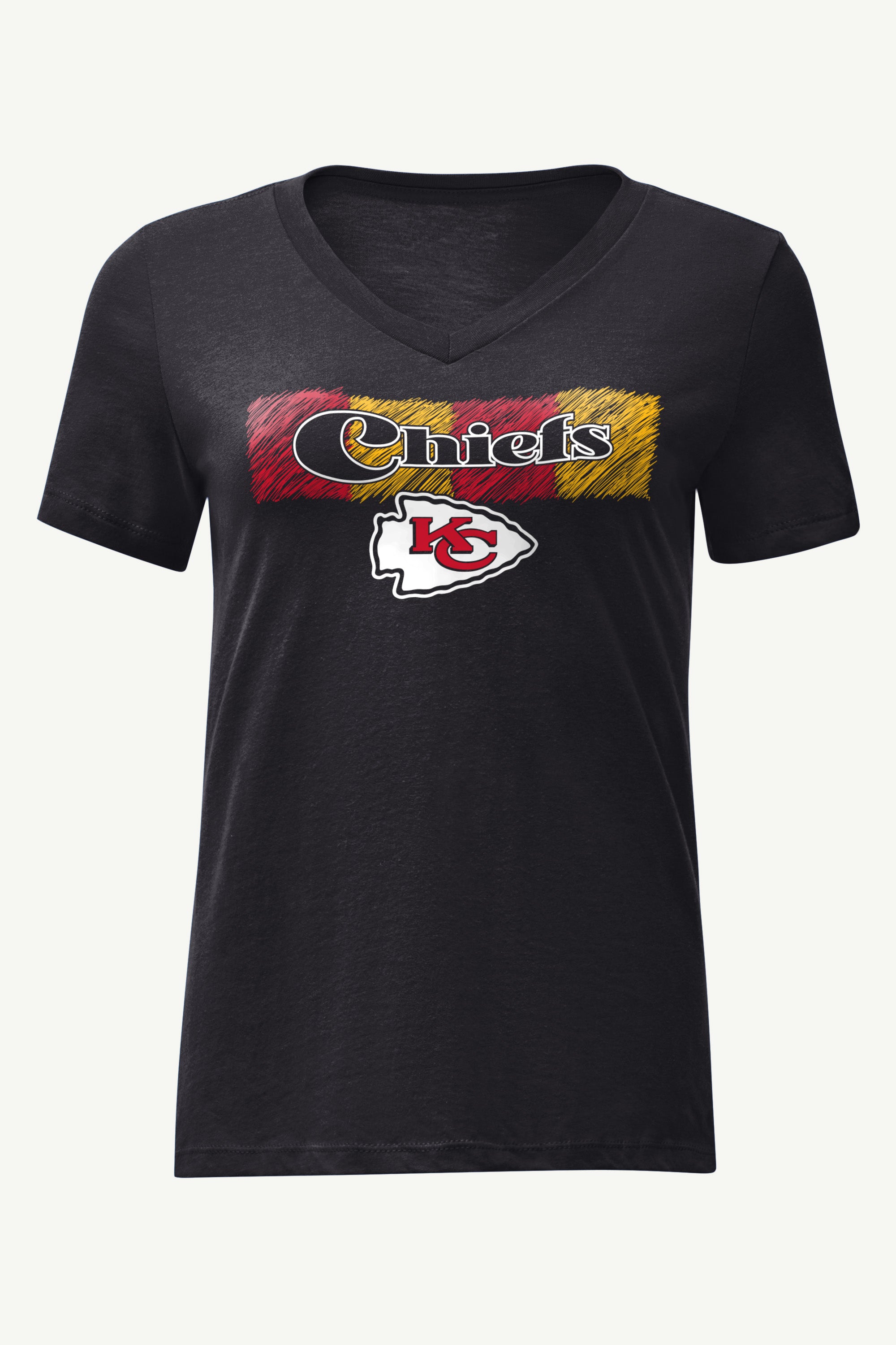 WOMENS KANSAS CITY CHIEFS COLOR SHADDING V-NECK T SHIRT View 1 | NFL WOMENS KANSAS CITY CHIEFS COLOR SHADDING V-NECK T SHIRT View 1 | NFL