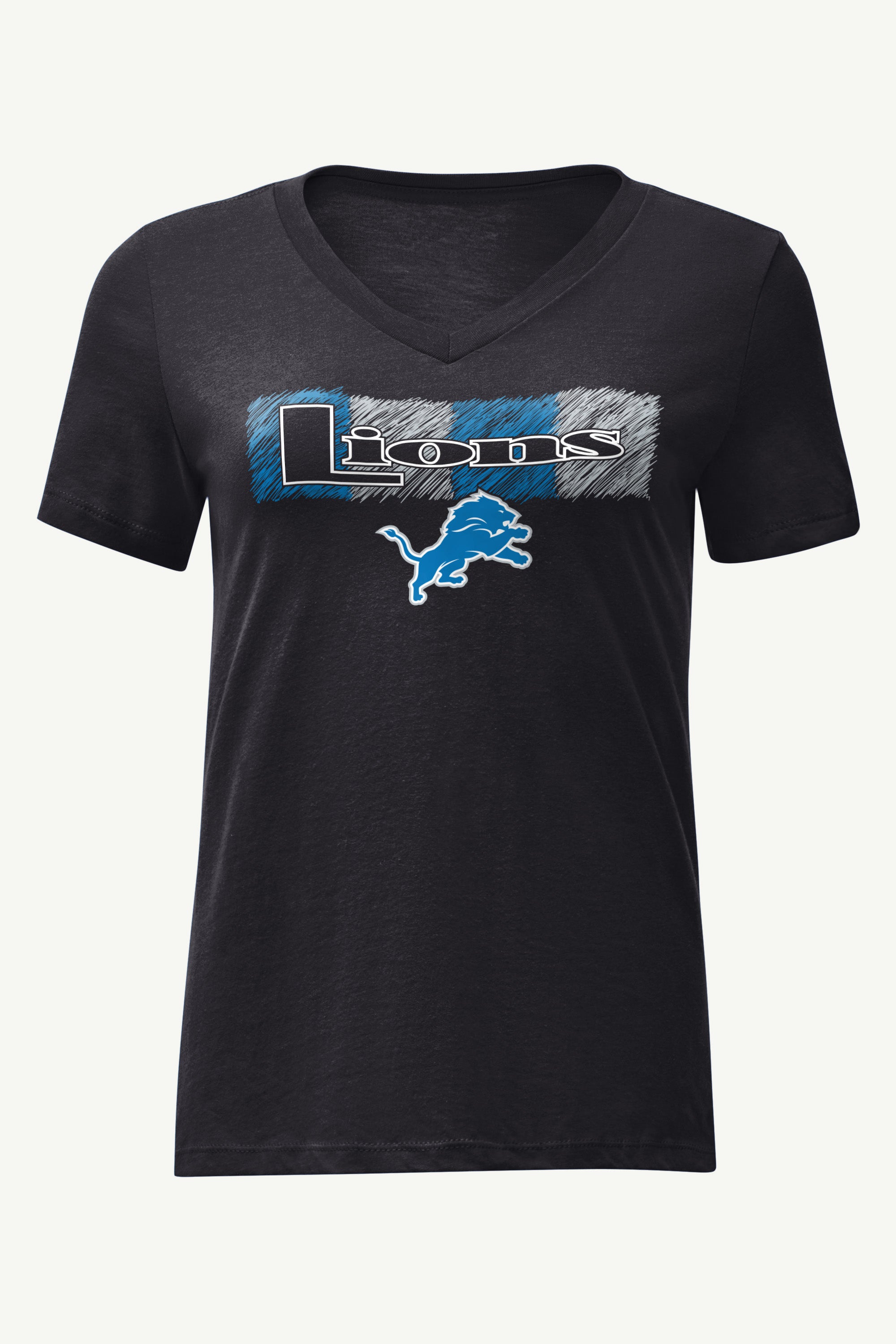 WOMENS DETROIT LIONS COLOR SHADDING V-NECK T SHIRT View 1 | NFL WOMENS DETROIT LIONS COLOR SHADDING V-NECK T SHIRT View 1 | NFL