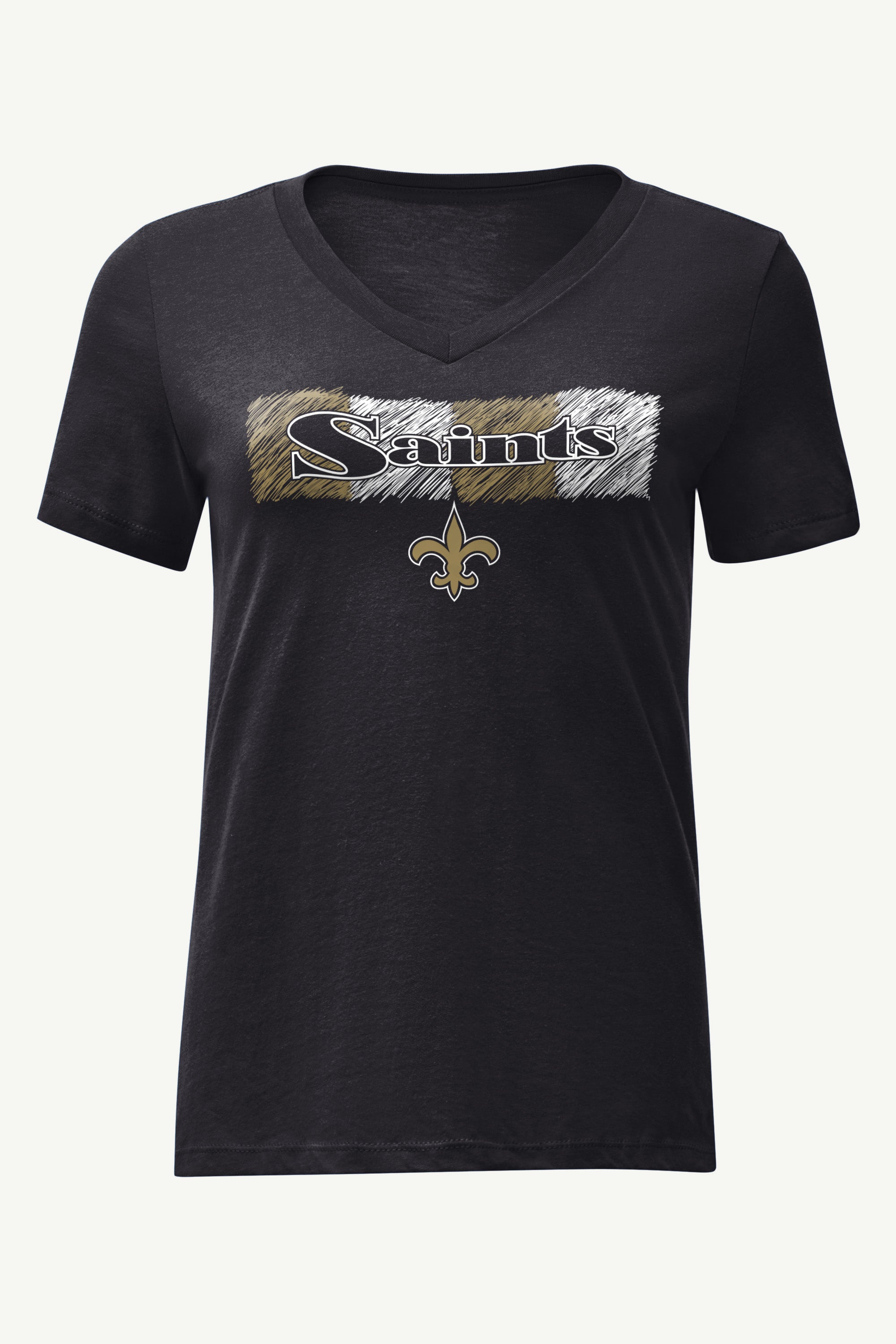 WOMENS NEW ORLEANS SAINTS COLOR SHADDING V-NECK T SHIRT View 1 | NFL WOMENS NEW ORLEANS SAINTS COLOR SHADDING V-NECK T SHIRT View 1 | NFL