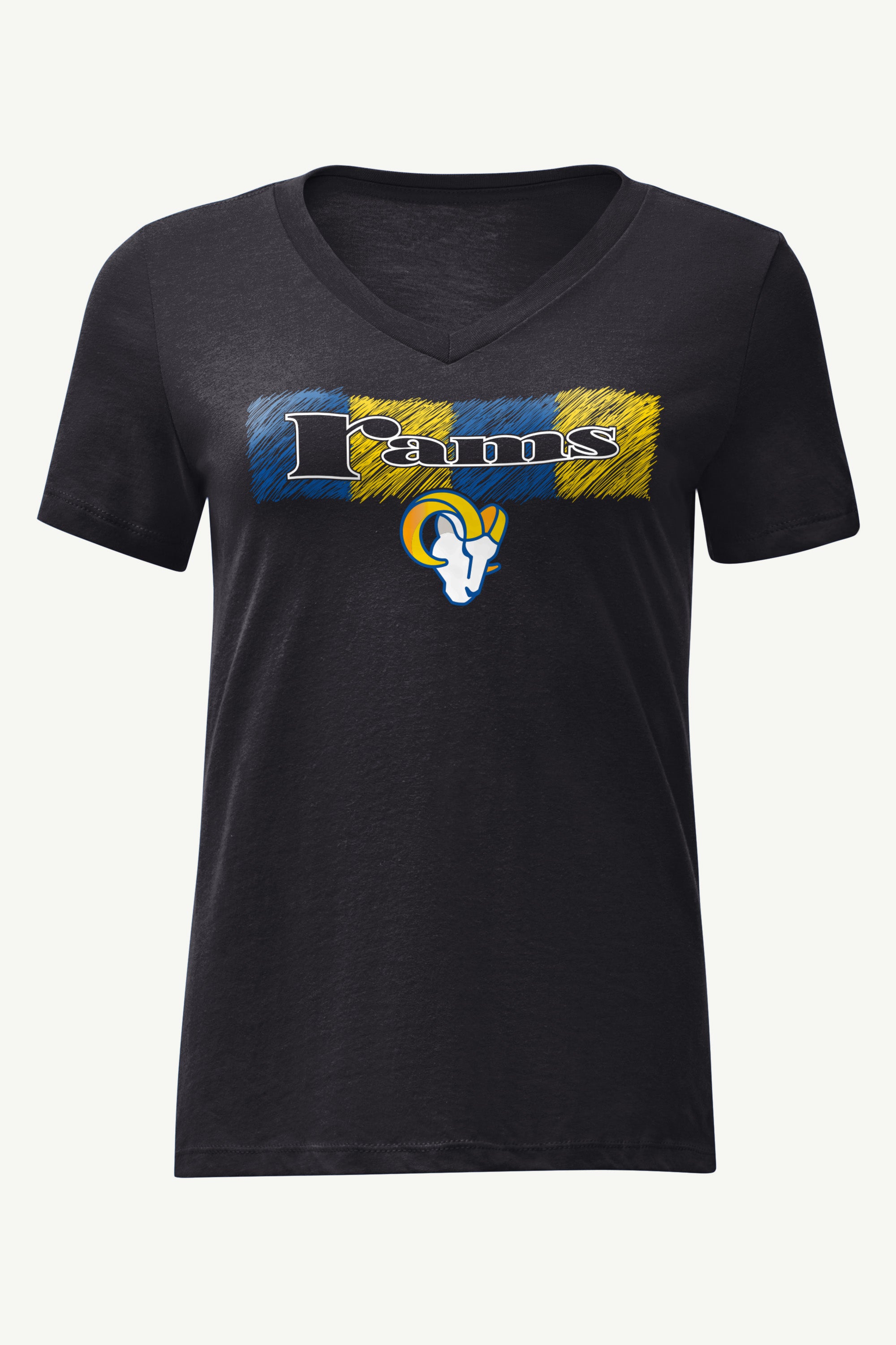 WOMENS LOS ANGELES RAMS COLOR SHADDING V-NECK T SHIRT View 1 | Los Angeles Rams WOMENS LOS ANGELES RAMS COLOR SHADDING V-NECK T SHIRT View 1 | Los Angeles Rams