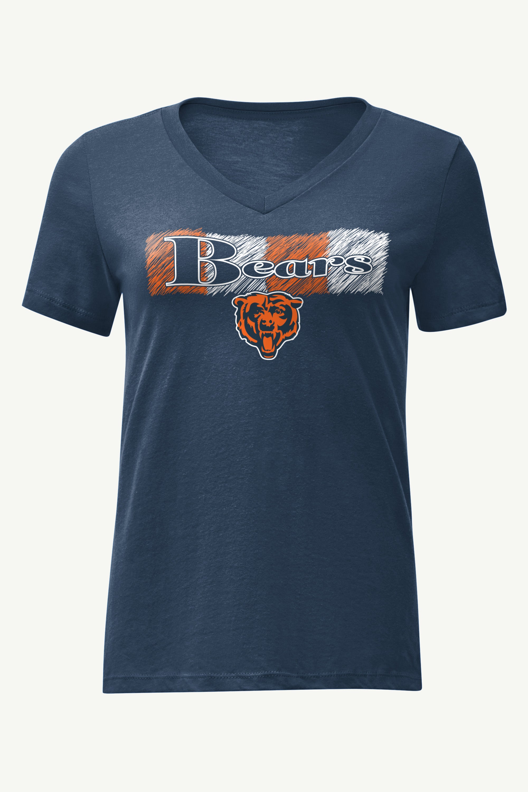 WOMENS CHICAGO BEARS COLOR SHADDING V-NECK T SHIRT View 1 | NFL WOMENS CHICAGO BEARS COLOR SHADDING V-NECK T SHIRT View 1 | NFL