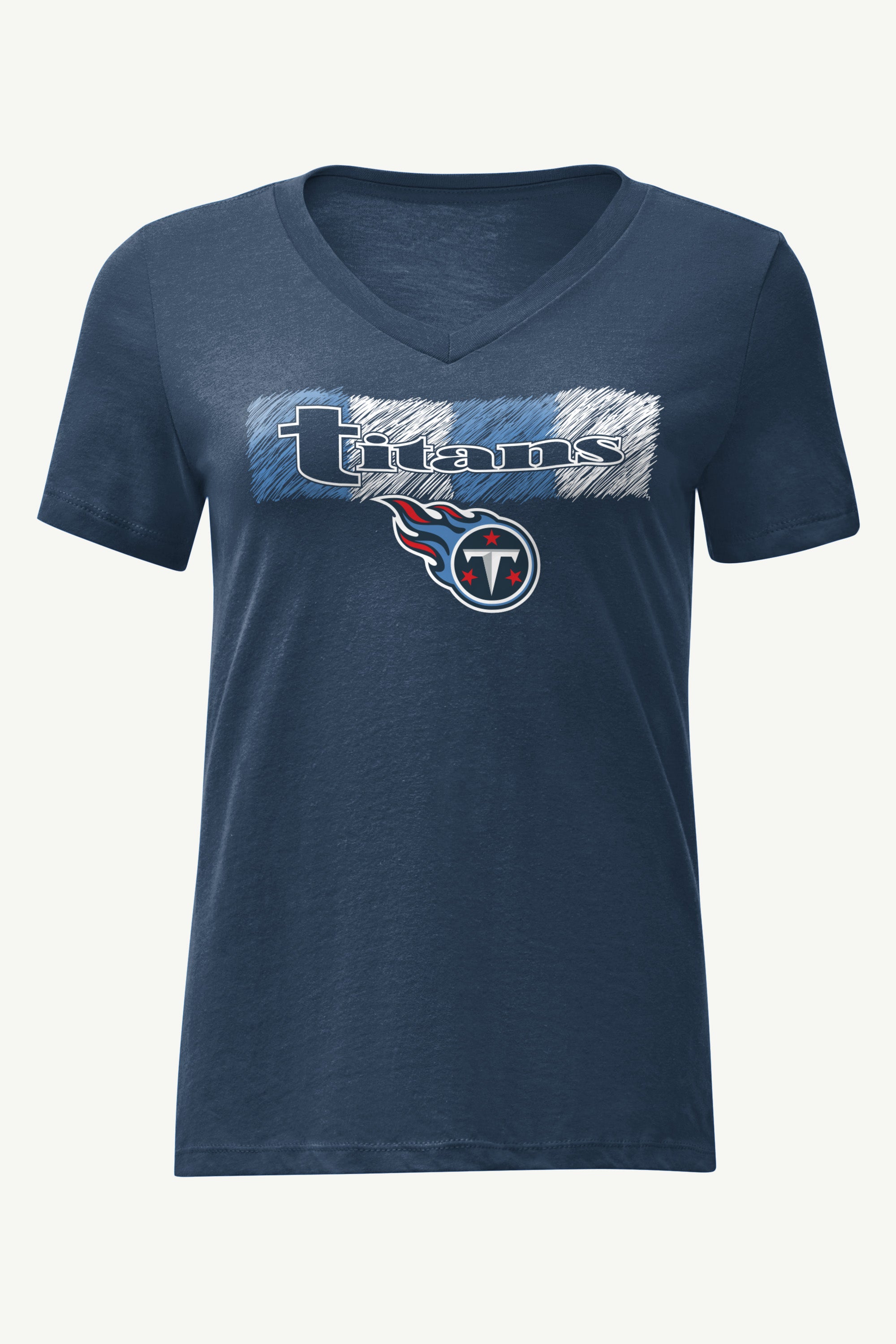 WOMENS TENNESSEE TITANS COLOR SHADDING V-NECK T SHIRT View 1 | NFL WOMENS TENNESSEE TITANS COLOR SHADDING V-NECK T SHIRT View 1 | NFL