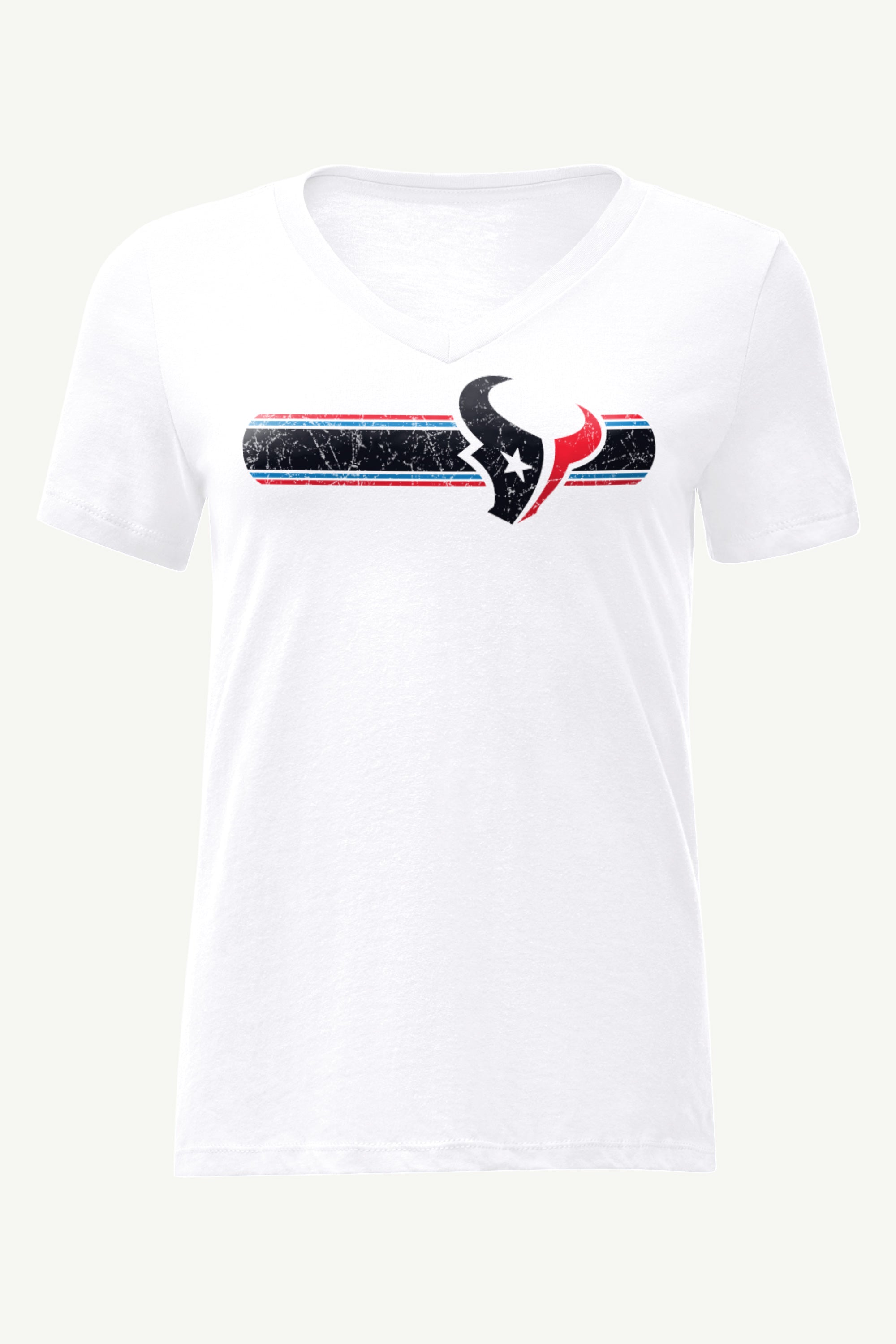 WOMENS HOUSTON TEXANS STRIPE V-NECK T SHIRT View 1 | Houston Texans WOMENS HOUSTON TEXANS STRIPE V-NECK T SHIRT View 1 | Houston Texans