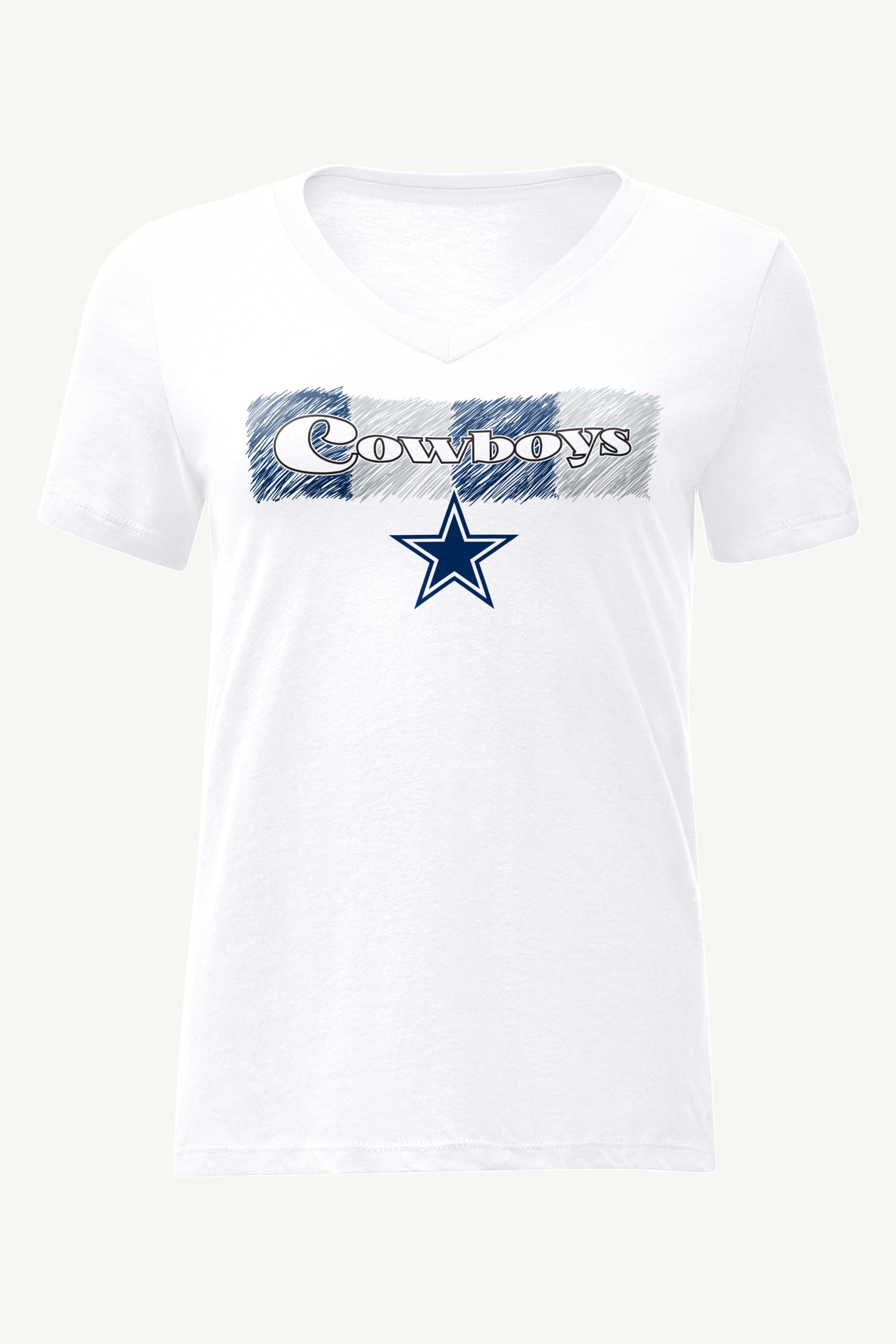 WOMENS DALLAS COWBOYS COLOR SHADDING V-NECK T SHIRT View 1 | Dallas Cowboys WOMENS DALLAS COWBOYS COLOR SHADDING V-NECK T SHIRT View 1 | Dallas Cowboys