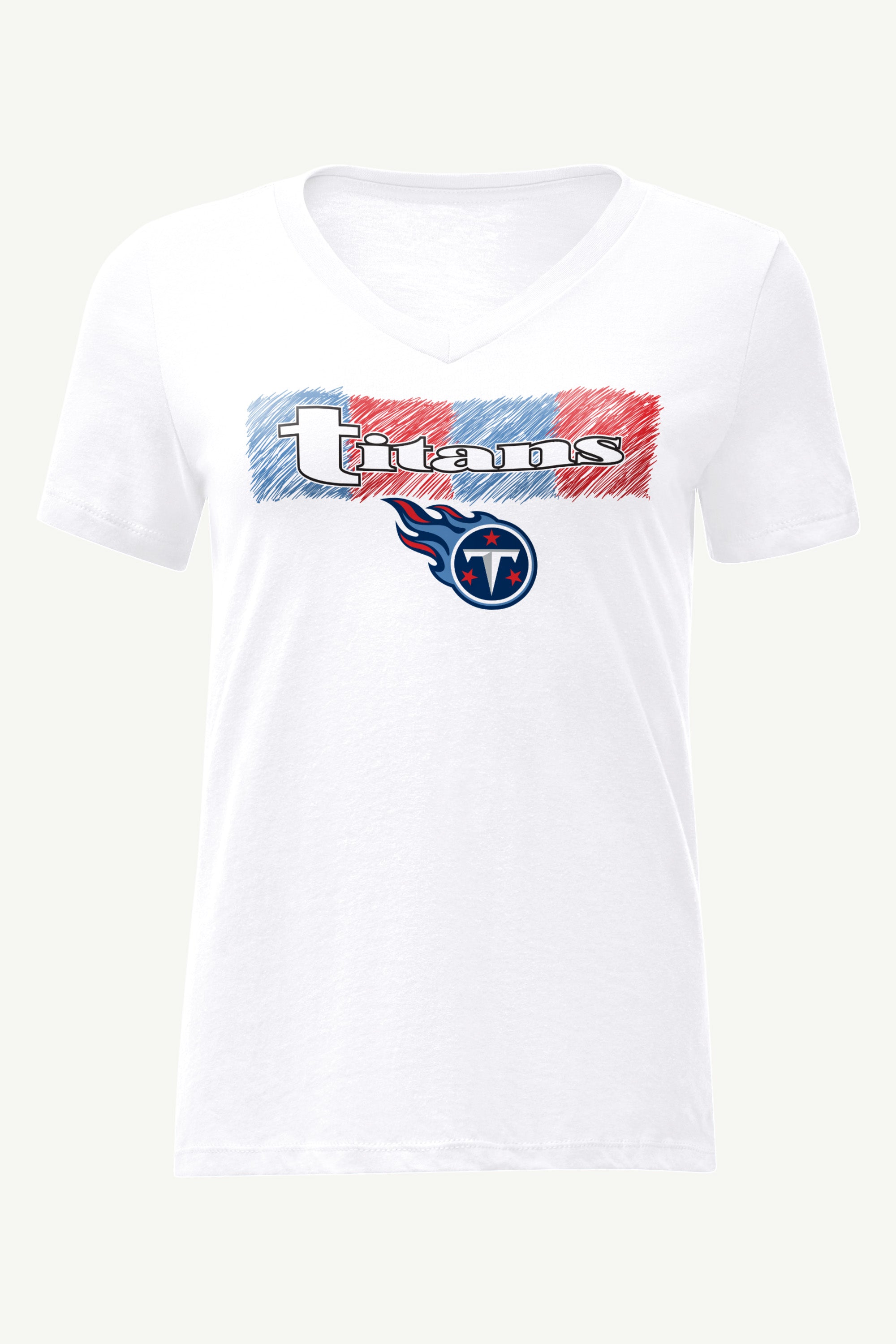 WOMENS TENNESSEE TITANS COLOR SHADDING V-NECK T SHIRT View 1 | NFL WOMENS TENNESSEE TITANS COLOR SHADDING V-NECK T SHIRT View 1 | NFL