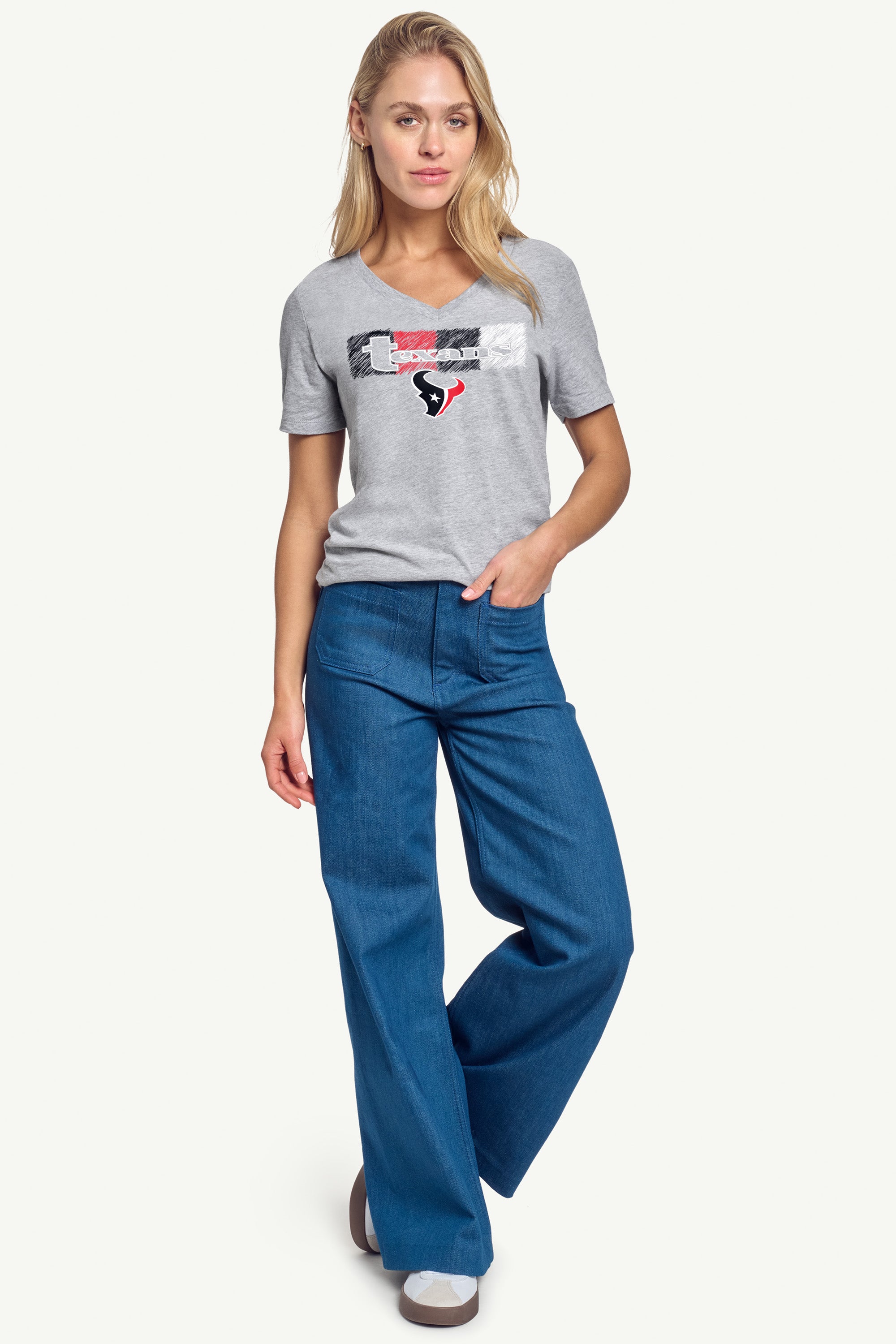 WOMENS HOUSTON TEXANS COLOR SHADDING V-NECK T SHIRT View 2 | Houston Texans WOMENS HOUSTON TEXANS COLOR SHADDING V-NECK T SHIRT View 2 | Houston Texans