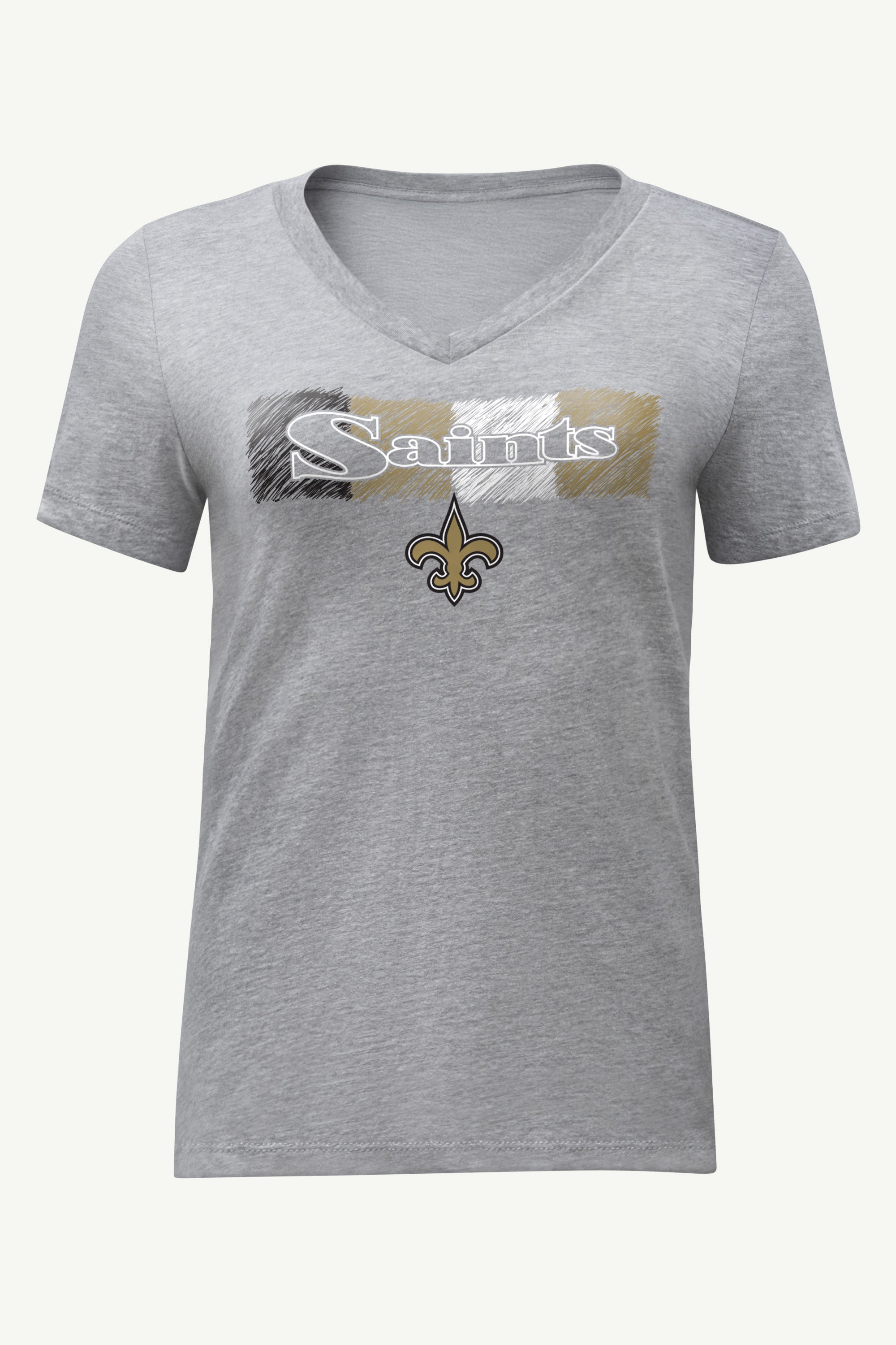 WOMENS NEW ORLEANS SAINTS COLOR SHADDING V-NECK T SHIRT View 1 | NFL WOMENS NEW ORLEANS SAINTS COLOR SHADDING V-NECK T SHIRT View 1 | NFL