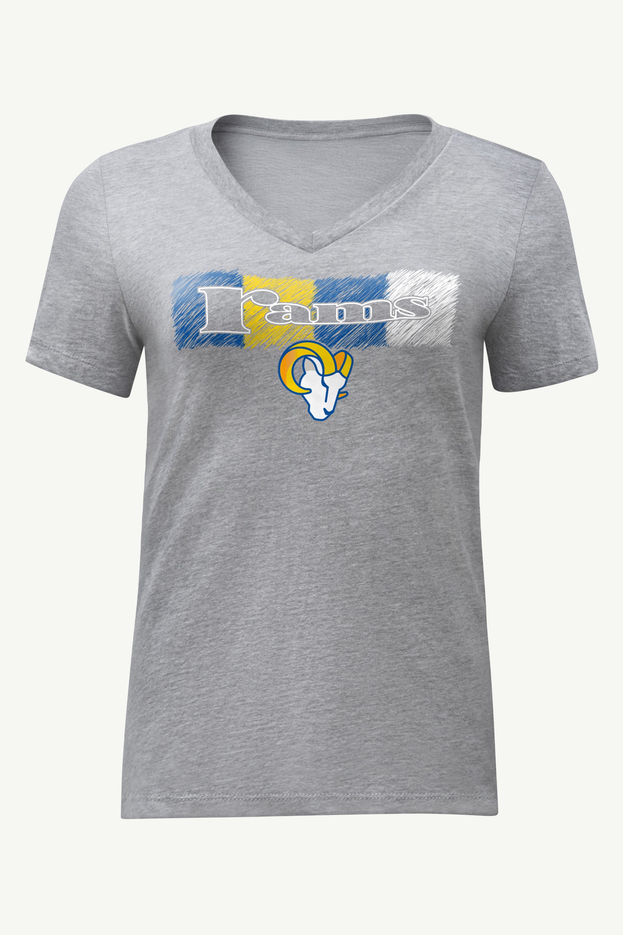 WOMENS LOS ANGELES RAMS COLOR SHADDING V-NECK T SHIRT View 1 | NFL WOMENS LOS ANGELES RAMS COLOR SHADDING V-NECK T SHIRT View 1 | NFL