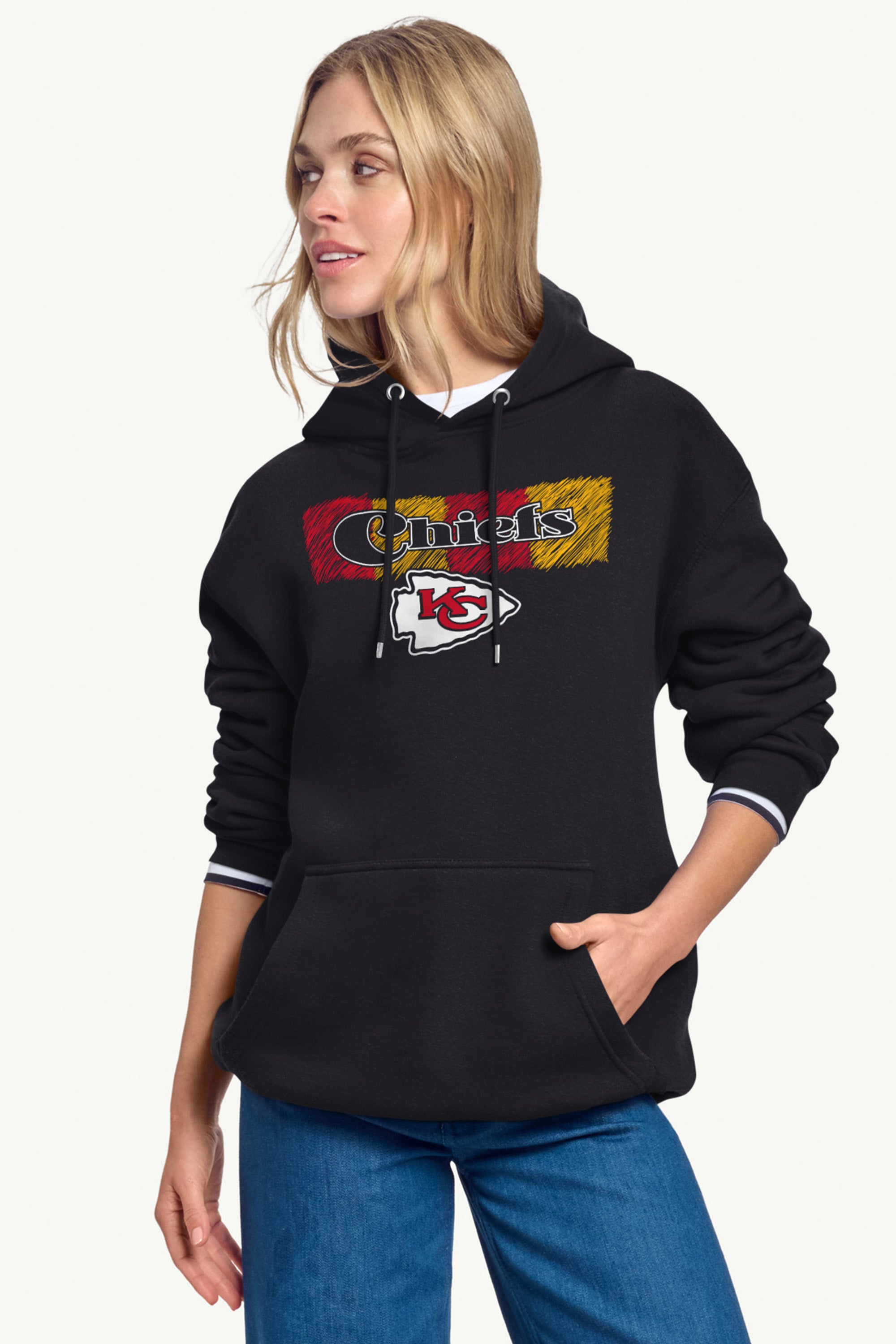 WOMENS KANSAS CITY CHIEFS COLOR SHADING HOODIE View 2 WOMENS KANSAS CITY CHIEFS COLOR SHADING HOODIE View 2
