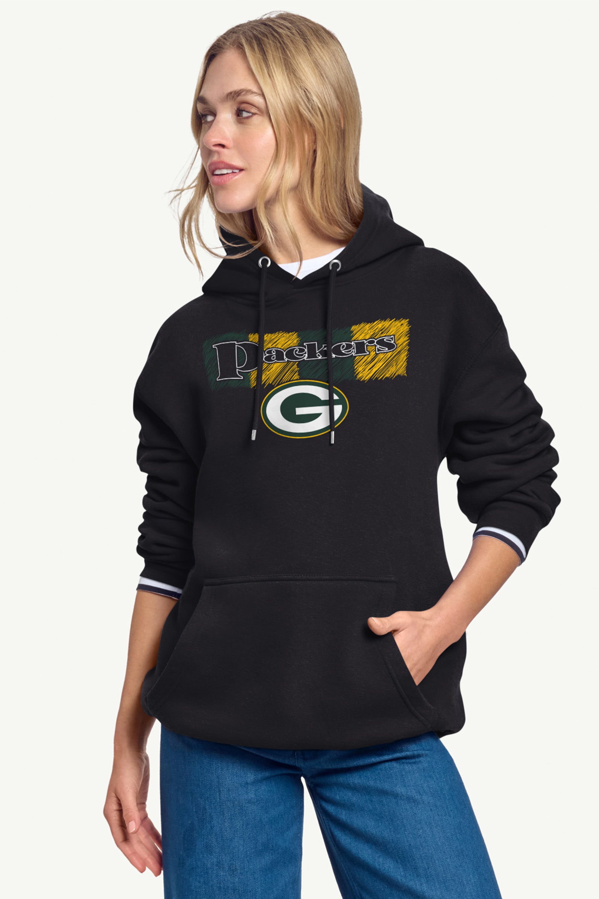 WOMENS GREEN BAY PACKERS COLOR SHADDING HOODIE View 2 | Green Bay Packers WOMENS GREEN BAY PACKERS COLOR SHADDING HOODIE View 2 | Green Bay Packers
