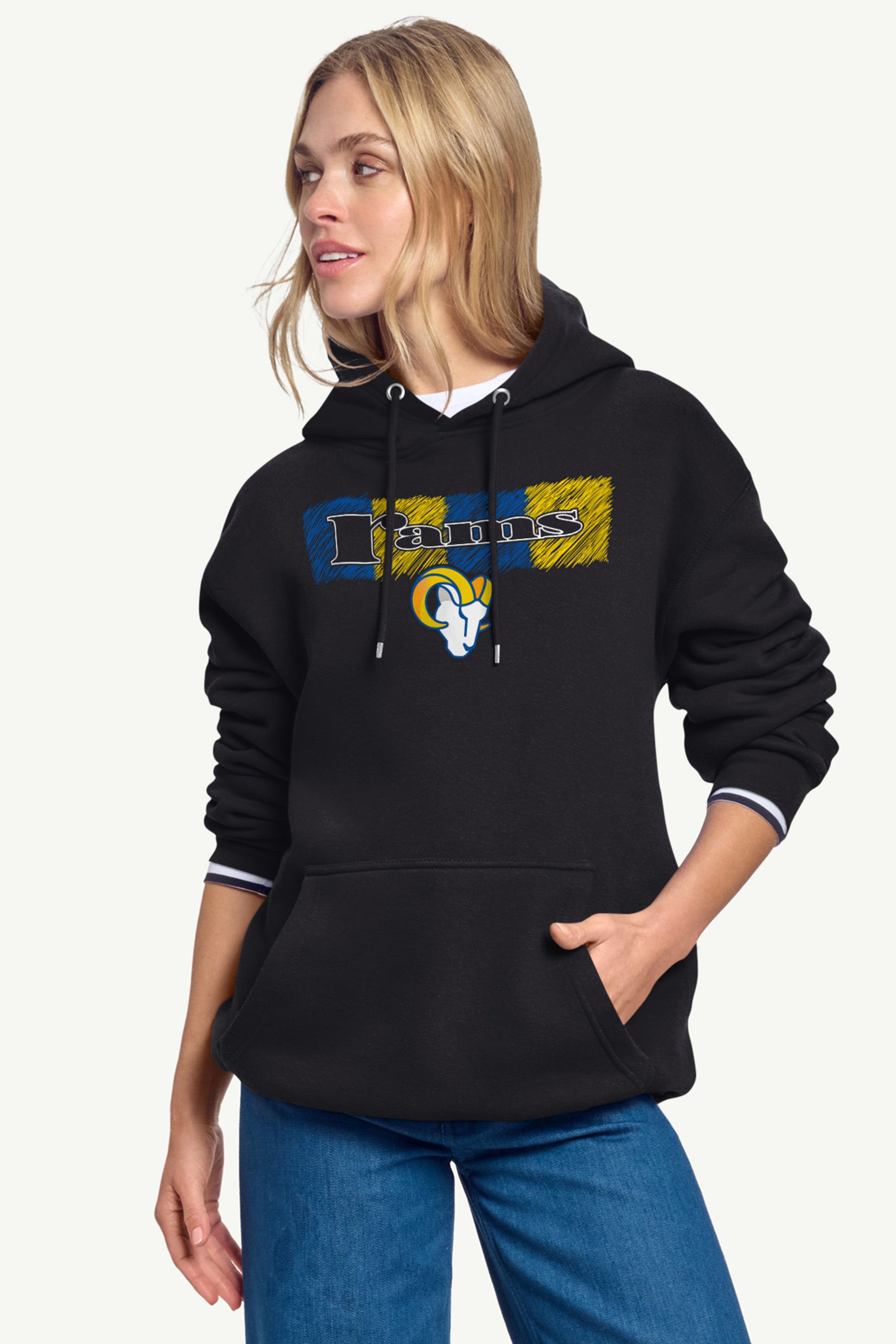 WOMENS LOS ANGELES RAMS COLOR SHADDING HOODIE View 2 | Los Angeles Rams WOMENS LOS ANGELES RAMS COLOR SHADDING HOODIE View 2 | Los Angeles Rams