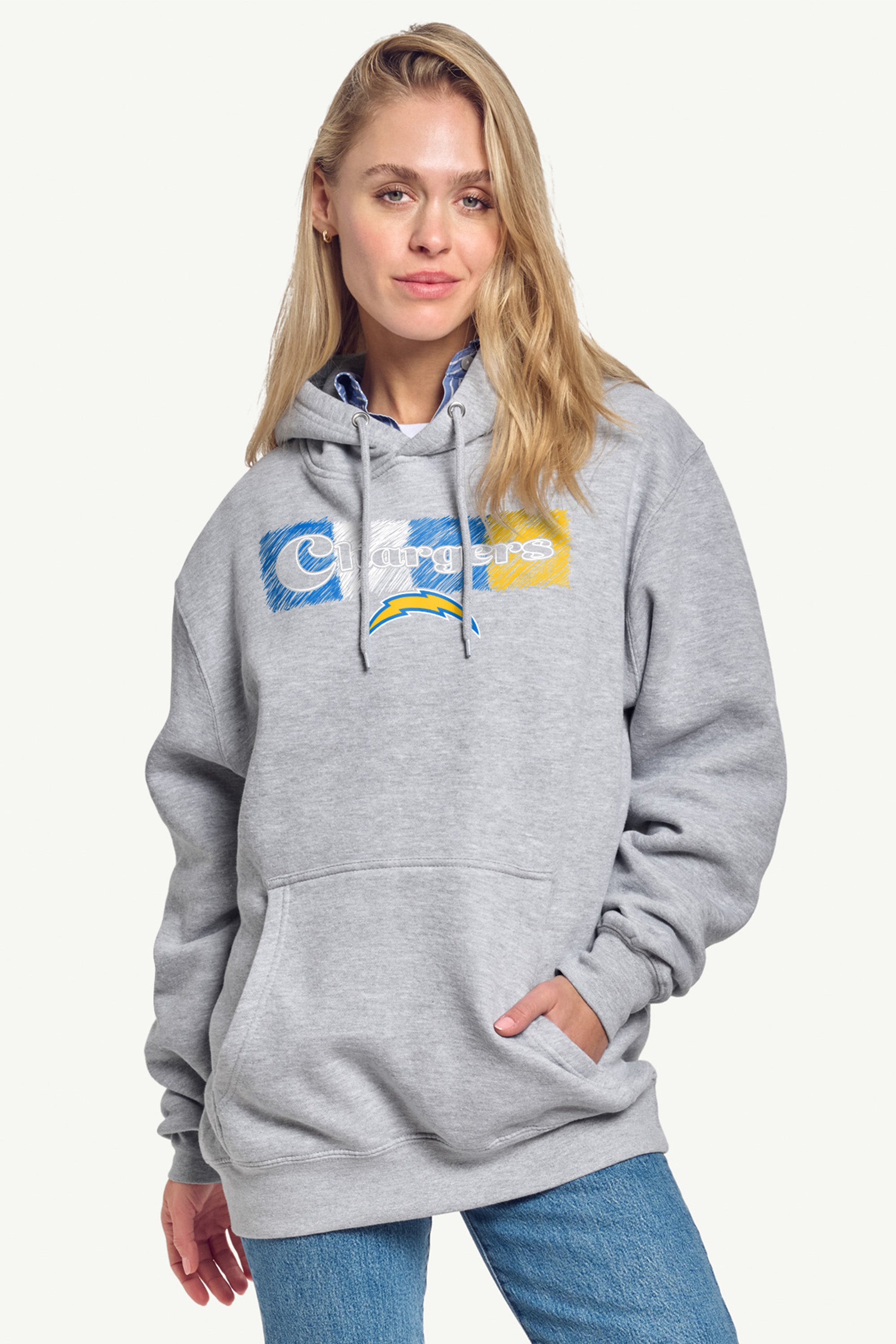 WOMENS LOS ANGELES CHARGERS COLOR SHADDING HOODIE View 2 | Los Angeles Chargers WOMENS LOS ANGELES CHARGERS COLOR SHADDING HOODIE View 2 | Los Angeles Chargers