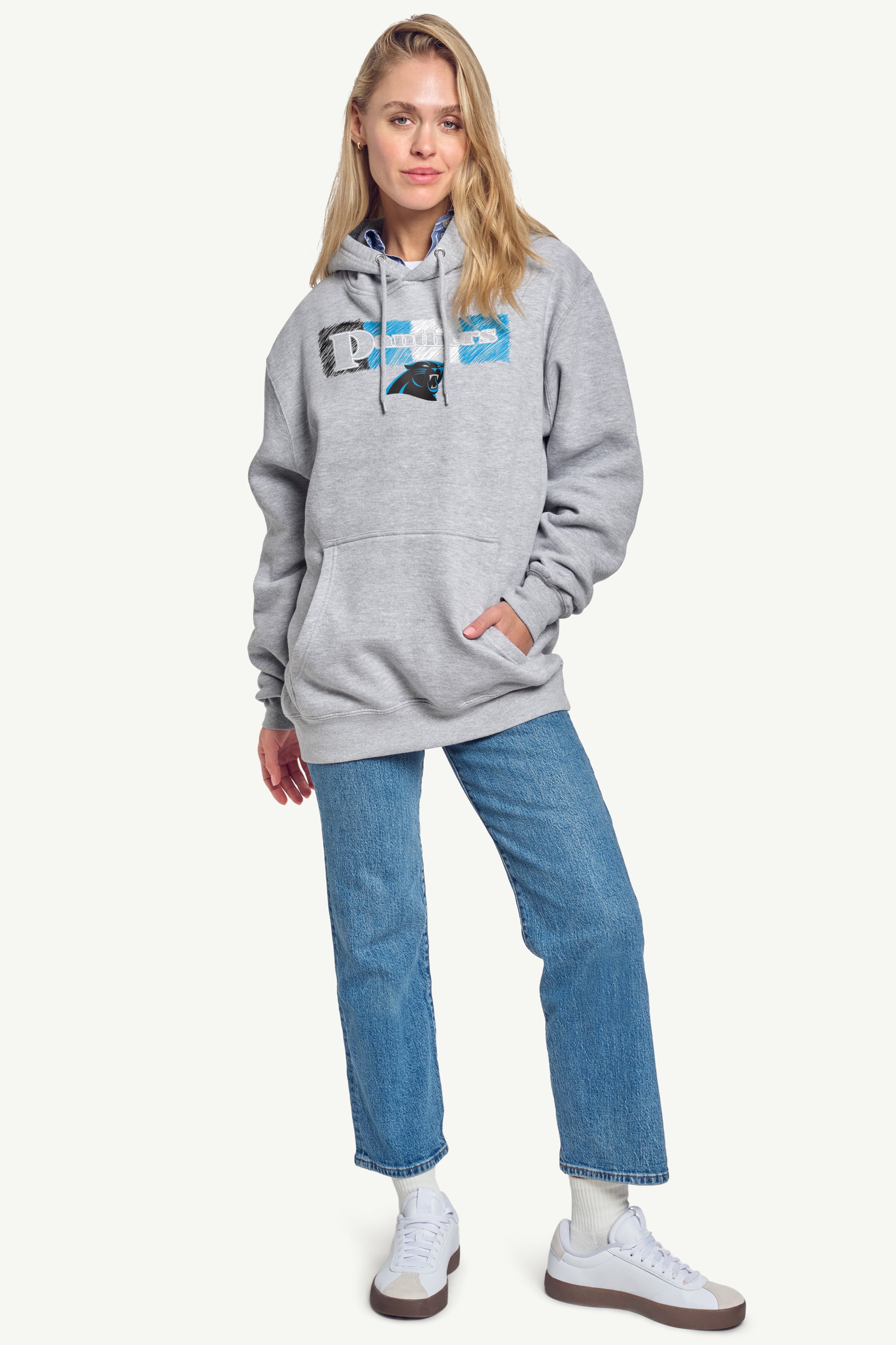 WOMENS CAROLINA PANTHERS COLOR SHADDING HOODIE View 3 | Carolina Panthers WOMENS CAROLINA PANTHERS COLOR SHADDING HOODIE View 3 | Carolina Panthers