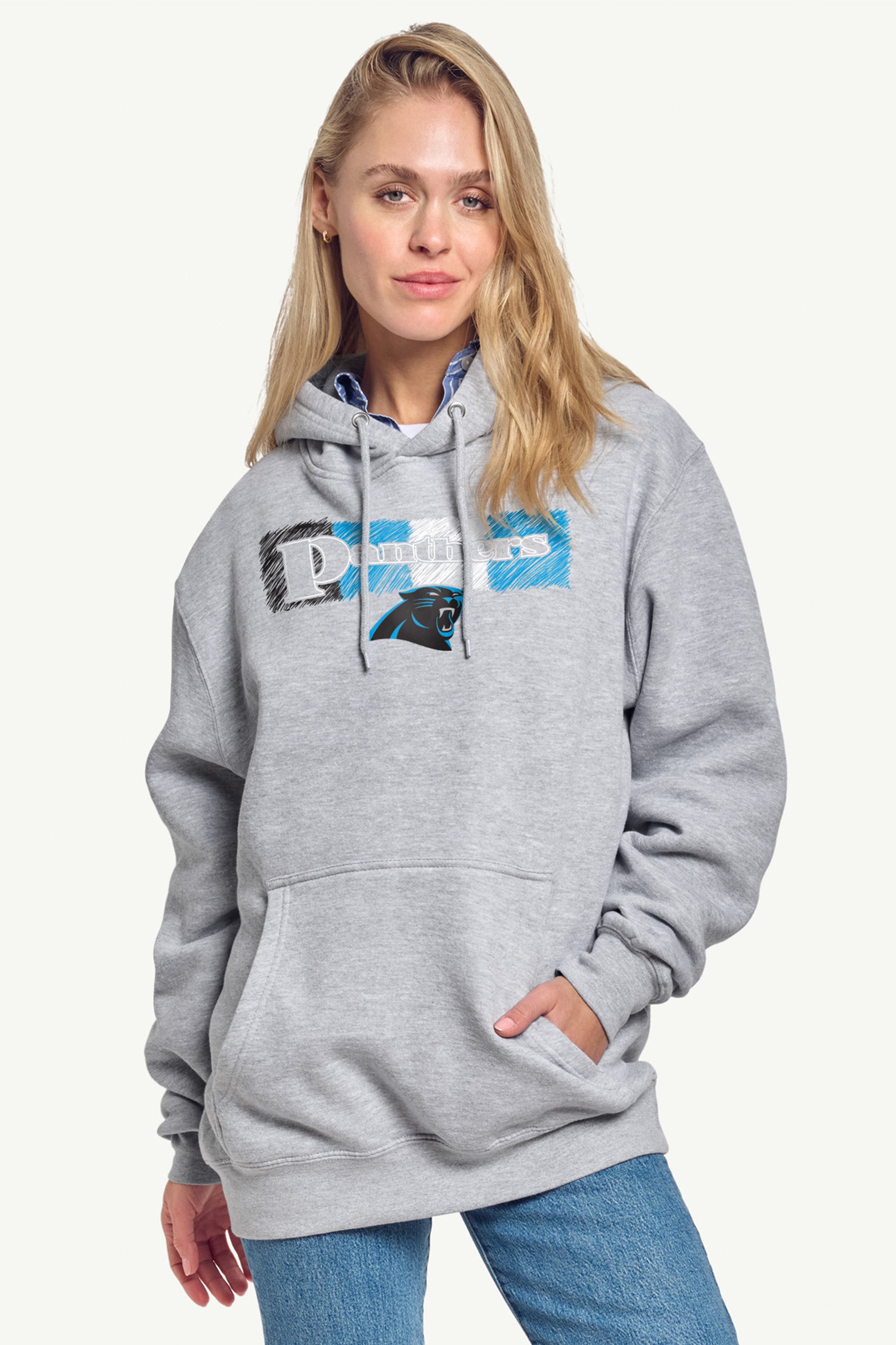 WOMENS CAROLINA PANTHERS COLOR SHADDING HOODIE View 2 | Carolina Panthers WOMENS CAROLINA PANTHERS COLOR SHADDING HOODIE View 2 | Carolina Panthers