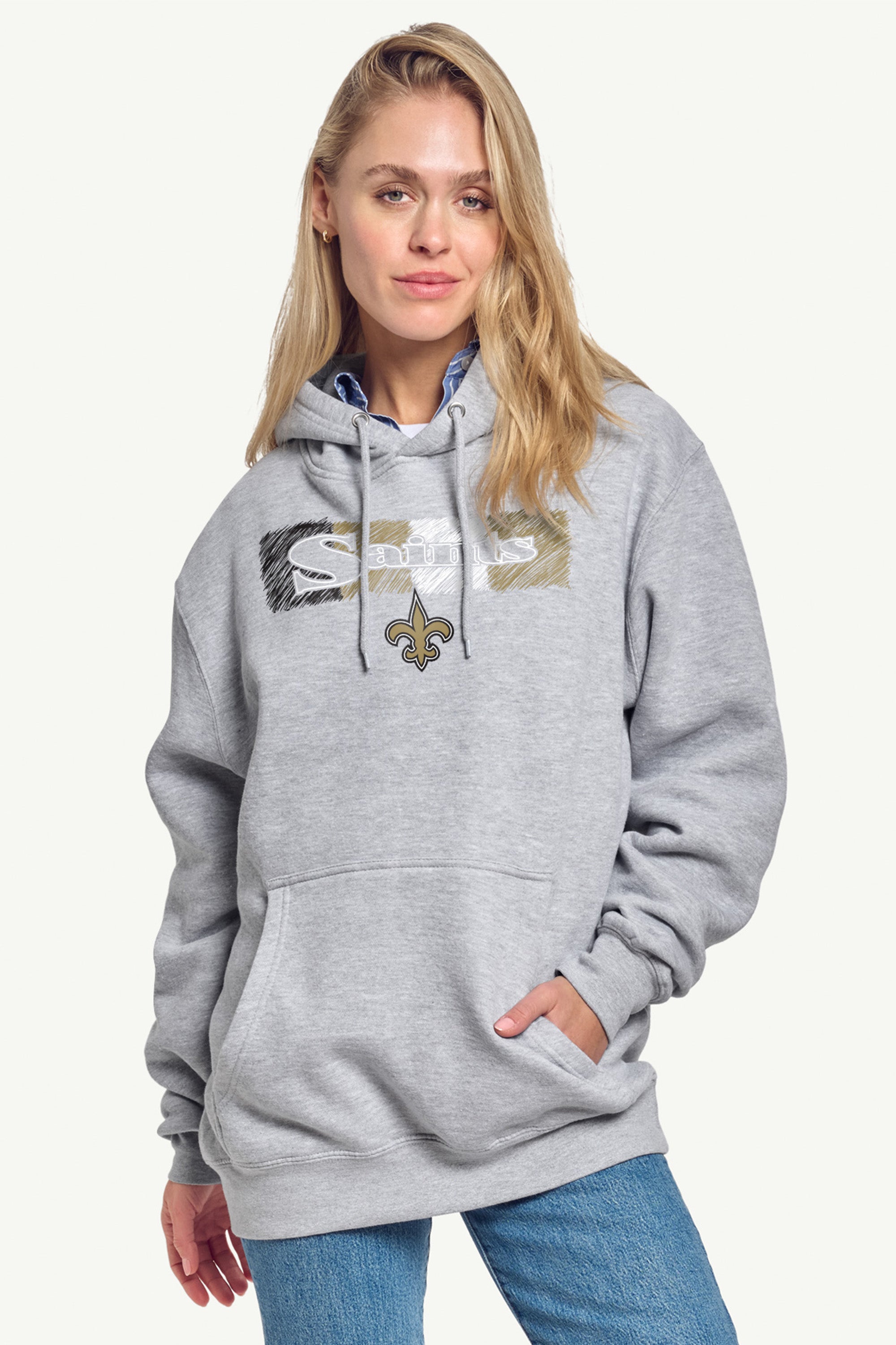 WOMENS NEW ORLEANS SAINTS COLOR SHADDING HOODIE View 2 | NFL WOMENS NEW ORLEANS SAINTS COLOR SHADDING HOODIE View 2 | NFL