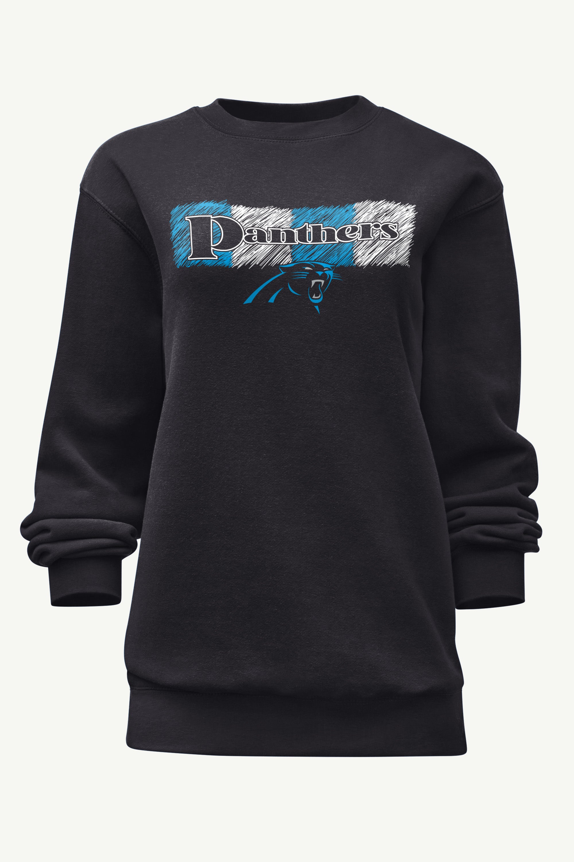 WOMENS CAROLINA PANTHERS COLOR SHADDING SWEATSHIRT View 1 | Carolina Panthers WOMENS CAROLINA PANTHERS COLOR SHADDING SWEATSHIRT View 1 | Carolina Panthers