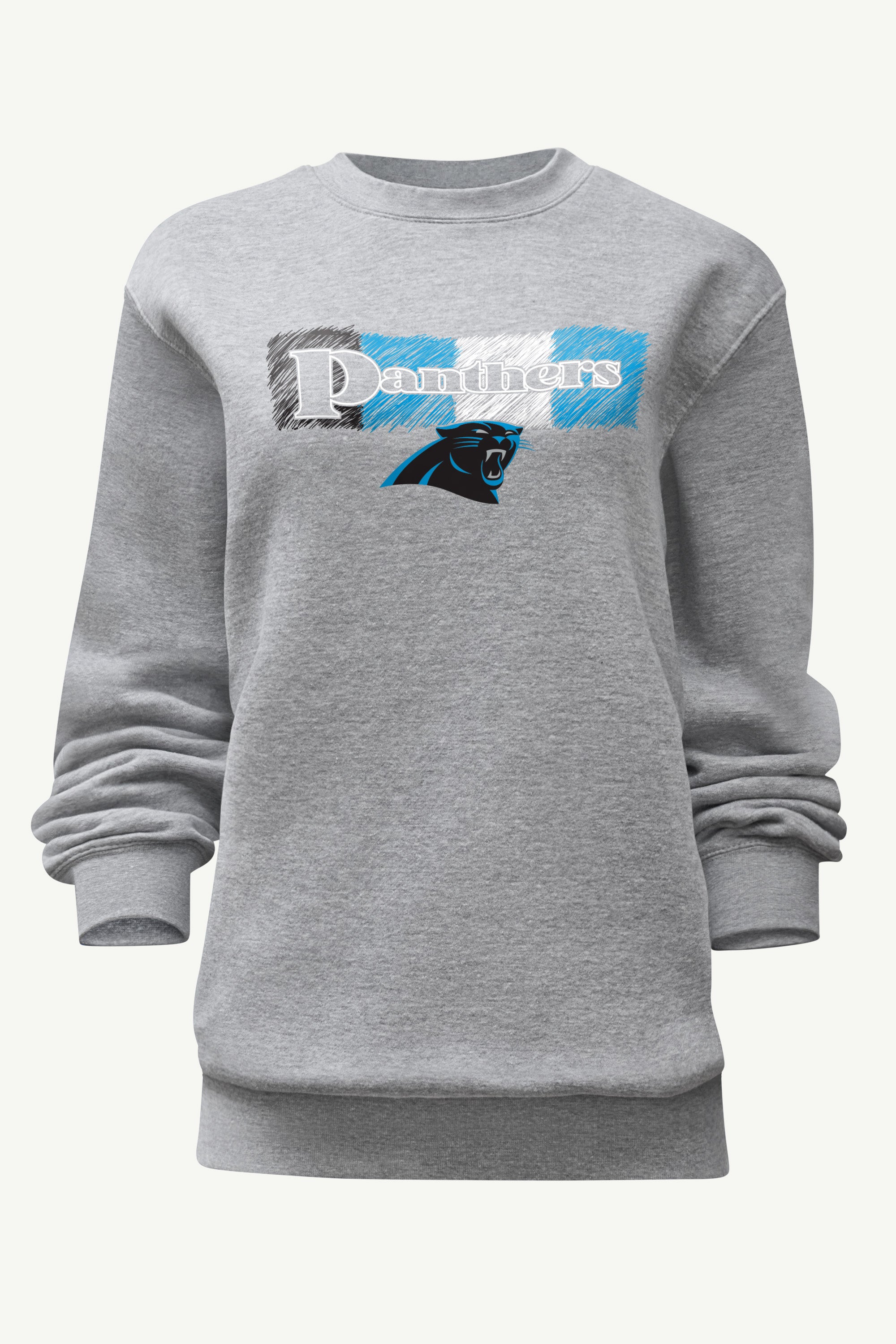 WOMENS CAROLINA PANTHERS COLOR SHADDING SWEATSHIRT View 1 | Carolina Panthers WOMENS CAROLINA PANTHERS COLOR SHADDING SWEATSHIRT View 1 | Carolina Panthers