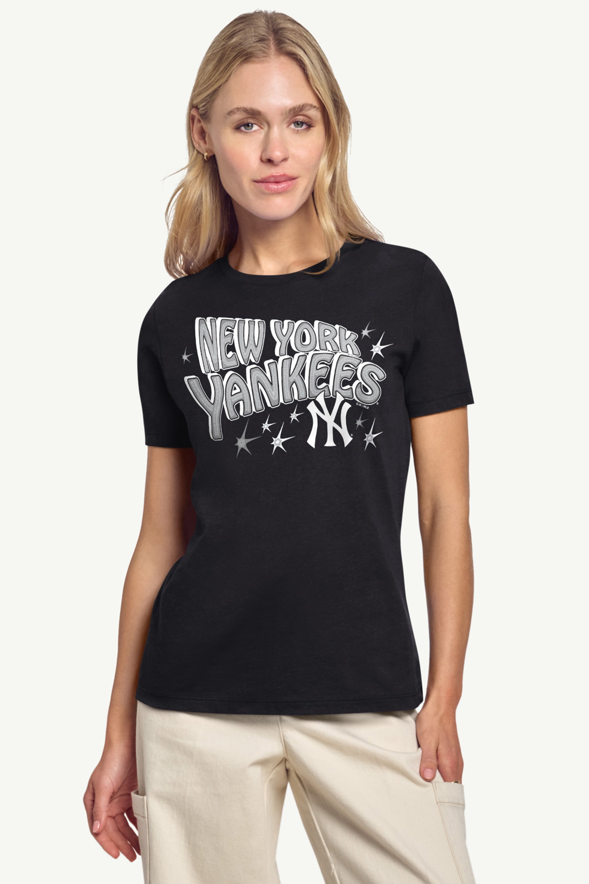 WOMENS NEW YORK YANKEES FIREWORKS T SHIRT View 3 | MLB WOMENS NEW YORK YANKEES FIREWORKS T SHIRT View 3 | MLB