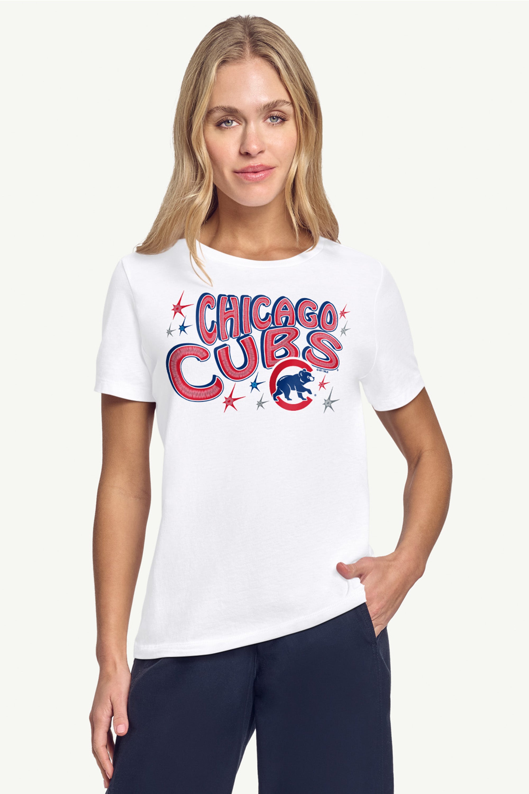 WOMENS CHICAGO CUBS FIREWORKS T SHIRT View 3 | Chicago Cubs WOMENS CHICAGO CUBS FIREWORKS T SHIRT View 3 | Chicago Cubs