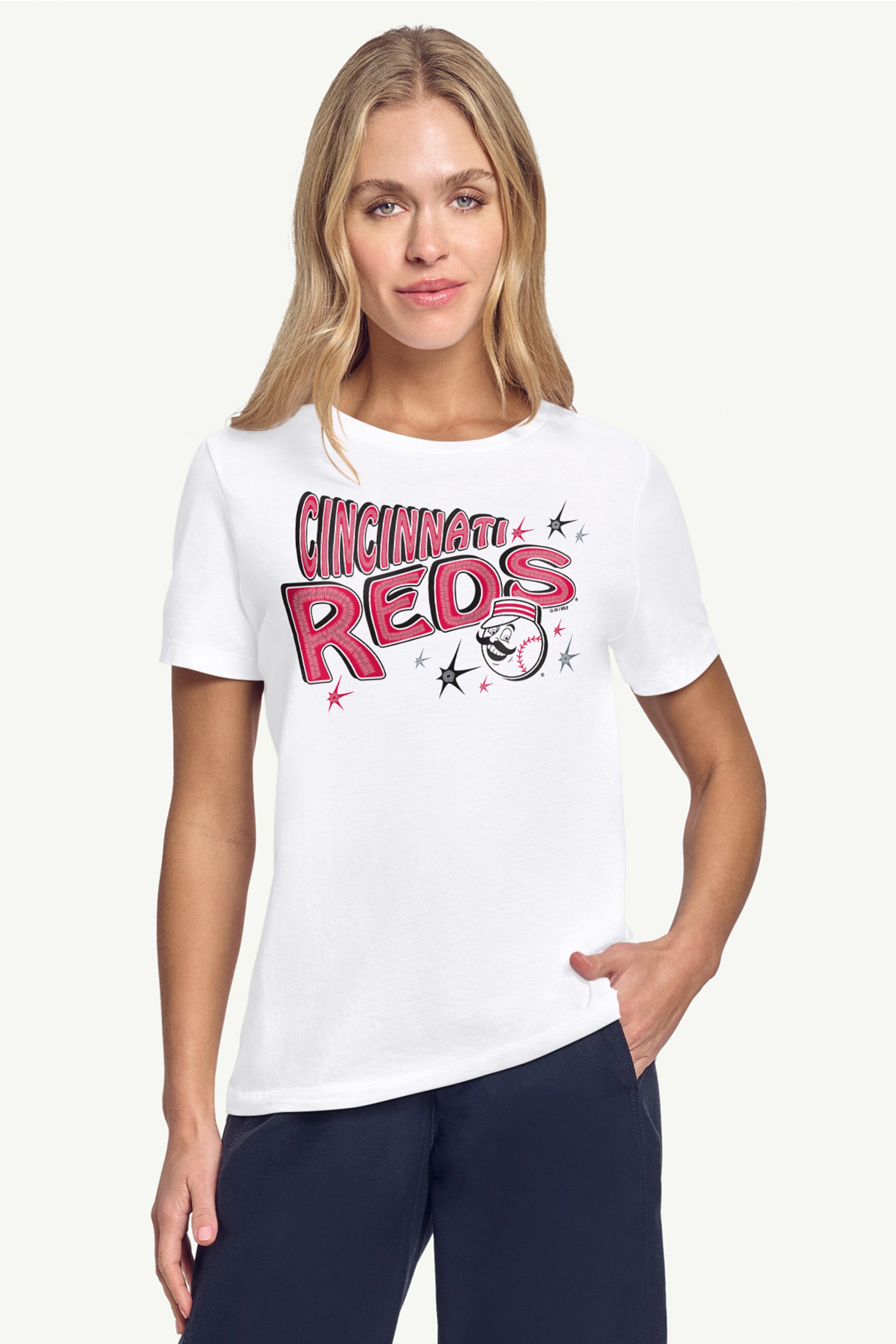 WOMENS CINCINNATI REDS FIREWORKS T SHIRT View 3 | Cincinnati Reds WOMENS CINCINNATI REDS FIREWORKS T SHIRT View 3 | Cincinnati Reds