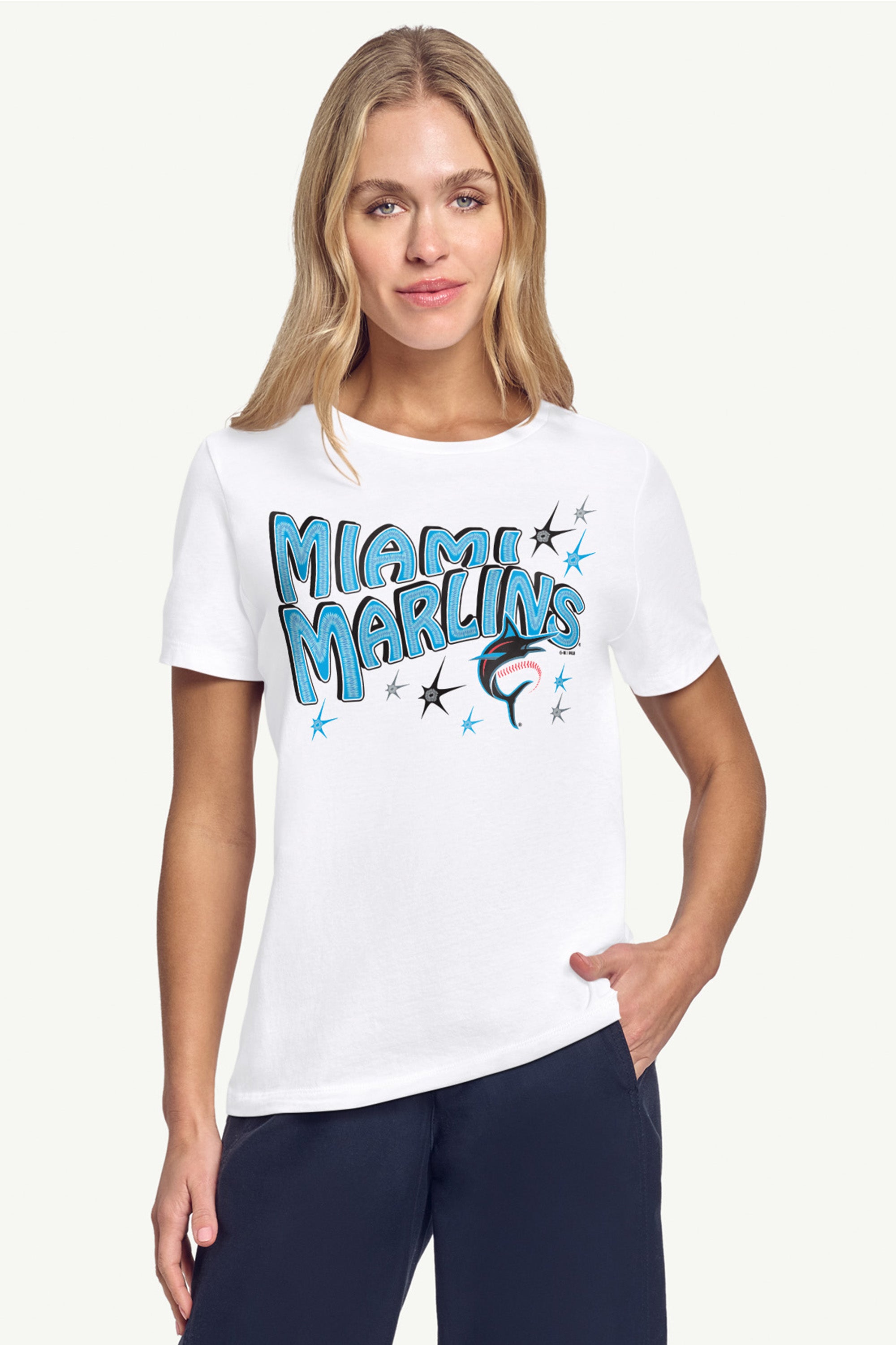 WOMENS MIAMI MARLINS FIREWORKS T SHIRT View 3 | Miami Marlins WOMENS MIAMI MARLINS FIREWORKS T SHIRT View 3 | Miami Marlins