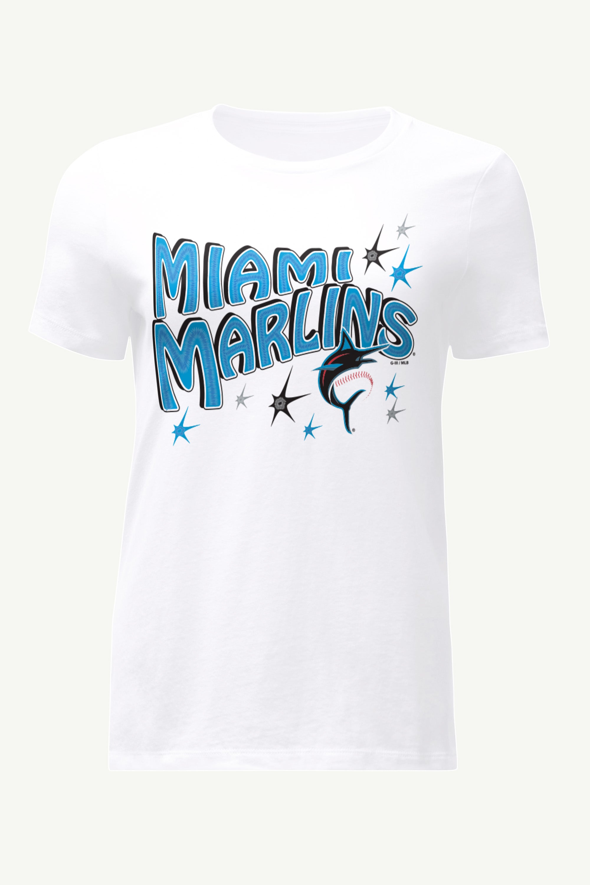WOMENS MIAMI MARLINS FIREWORKS T SHIRT View 1 | Miami Marlins WOMENS MIAMI MARLINS FIREWORKS T SHIRT View 1 | Miami Marlins