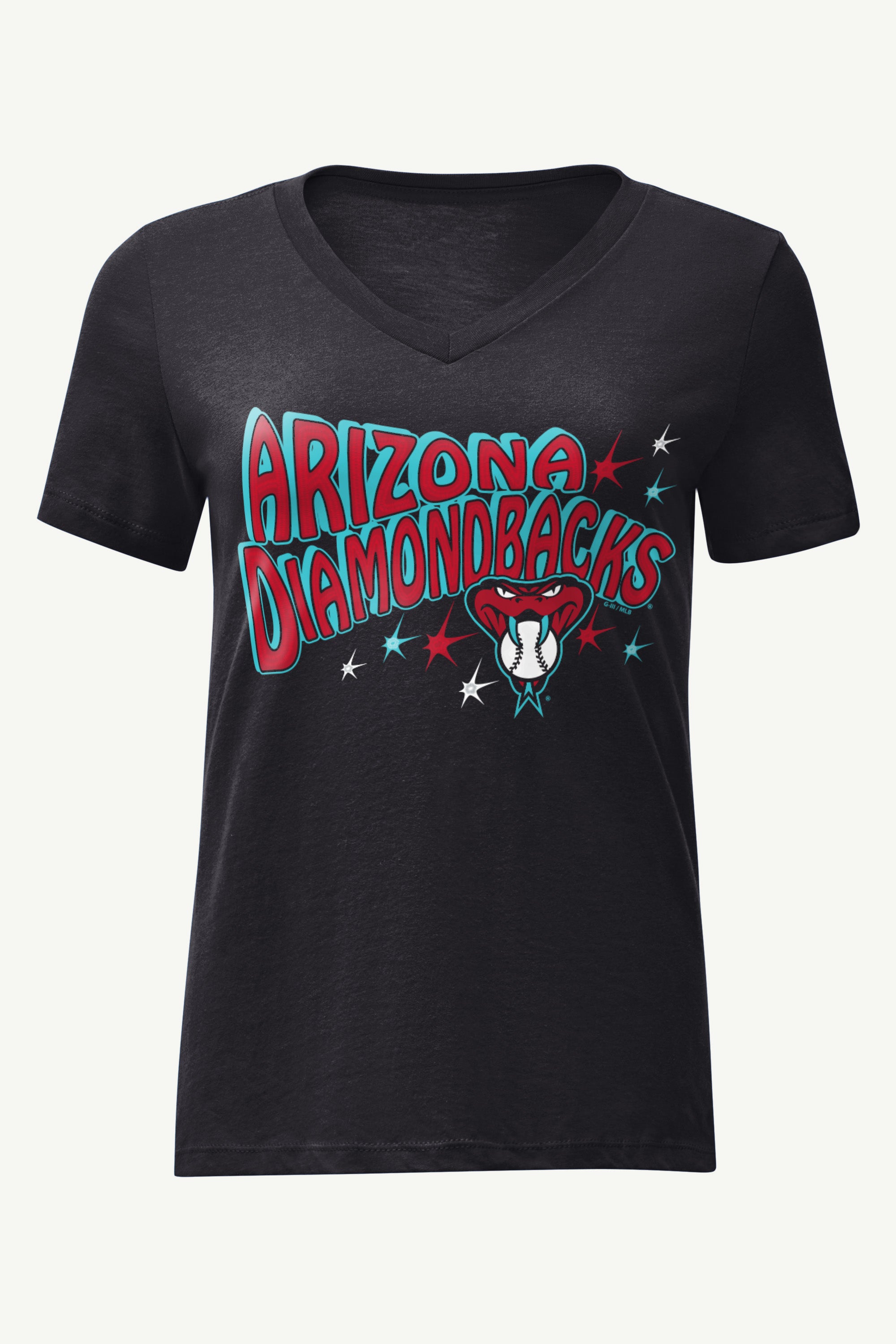 WOMENS ARIZONA DIAMONDBACKS FIREWORKS V NECK T SHIRT View 1 | Arizona Diamondbacks WOMENS ARIZONA DIAMONDBACKS FIREWORKS V NECK T SHIRT View 1 | Arizona Diamondbacks
