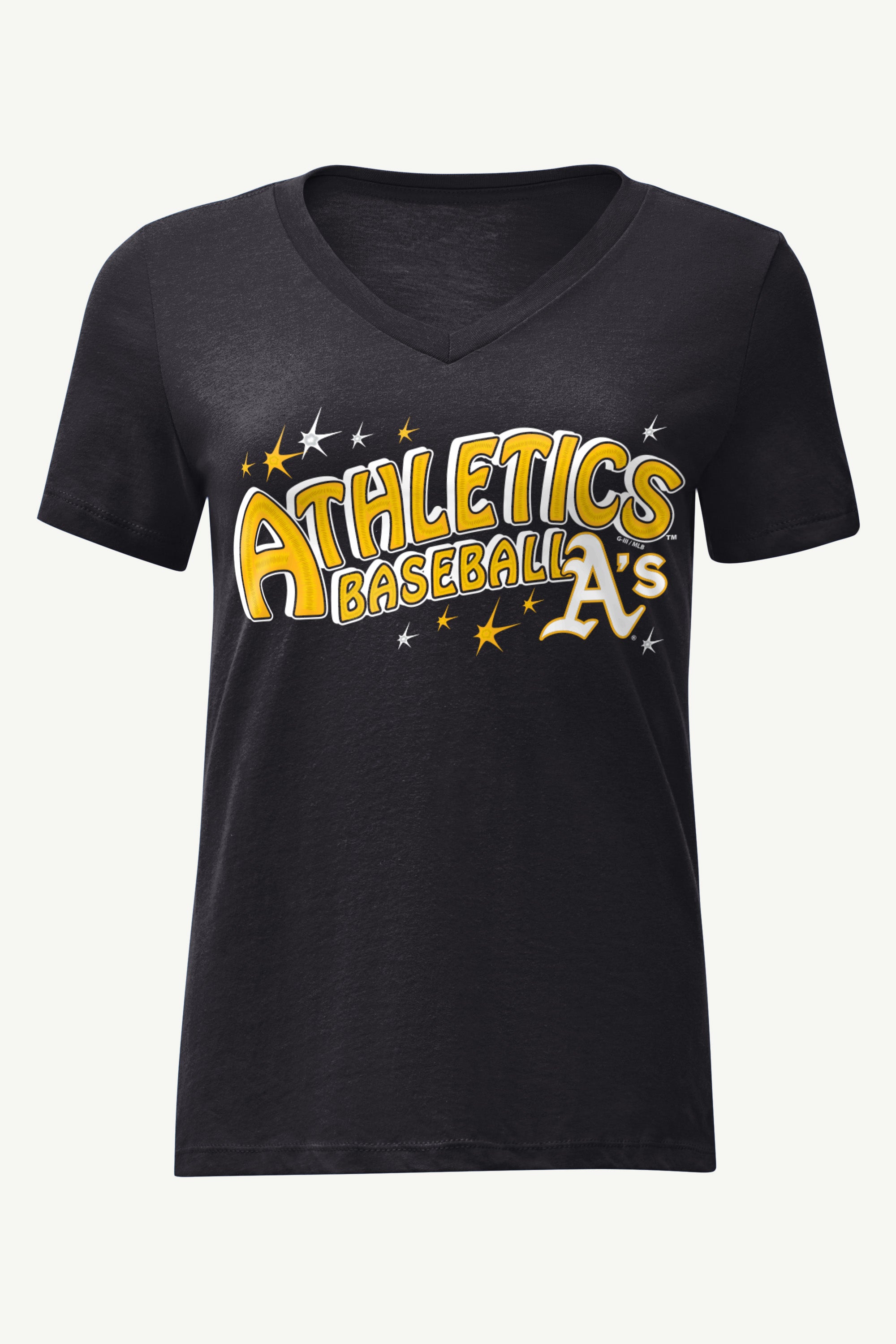 WOMENS OAKLAND ATHLETICS FIREWORKS V NECK T SHIRT View 1 | Athletics WOMENS OAKLAND ATHLETICS FIREWORKS V NECK T SHIRT View 1 | Athletics