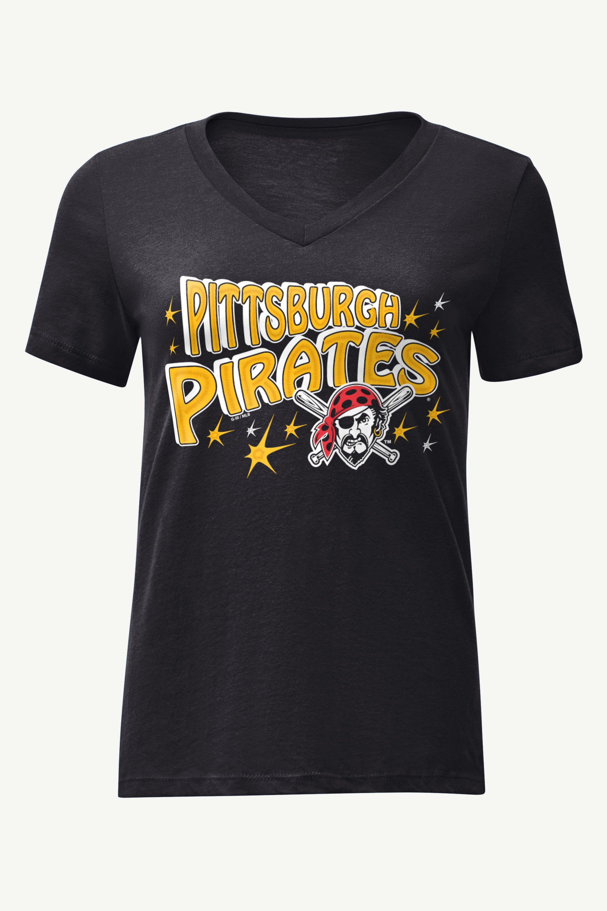 WOMENS PITTSBURGH PIRATES FIREWORKS V NECK T SHIRT View 1 | Pittsburgh Pirates WOMENS PITTSBURGH PIRATES FIREWORKS V NECK T SHIRT View 1 | Pittsburgh Pirates