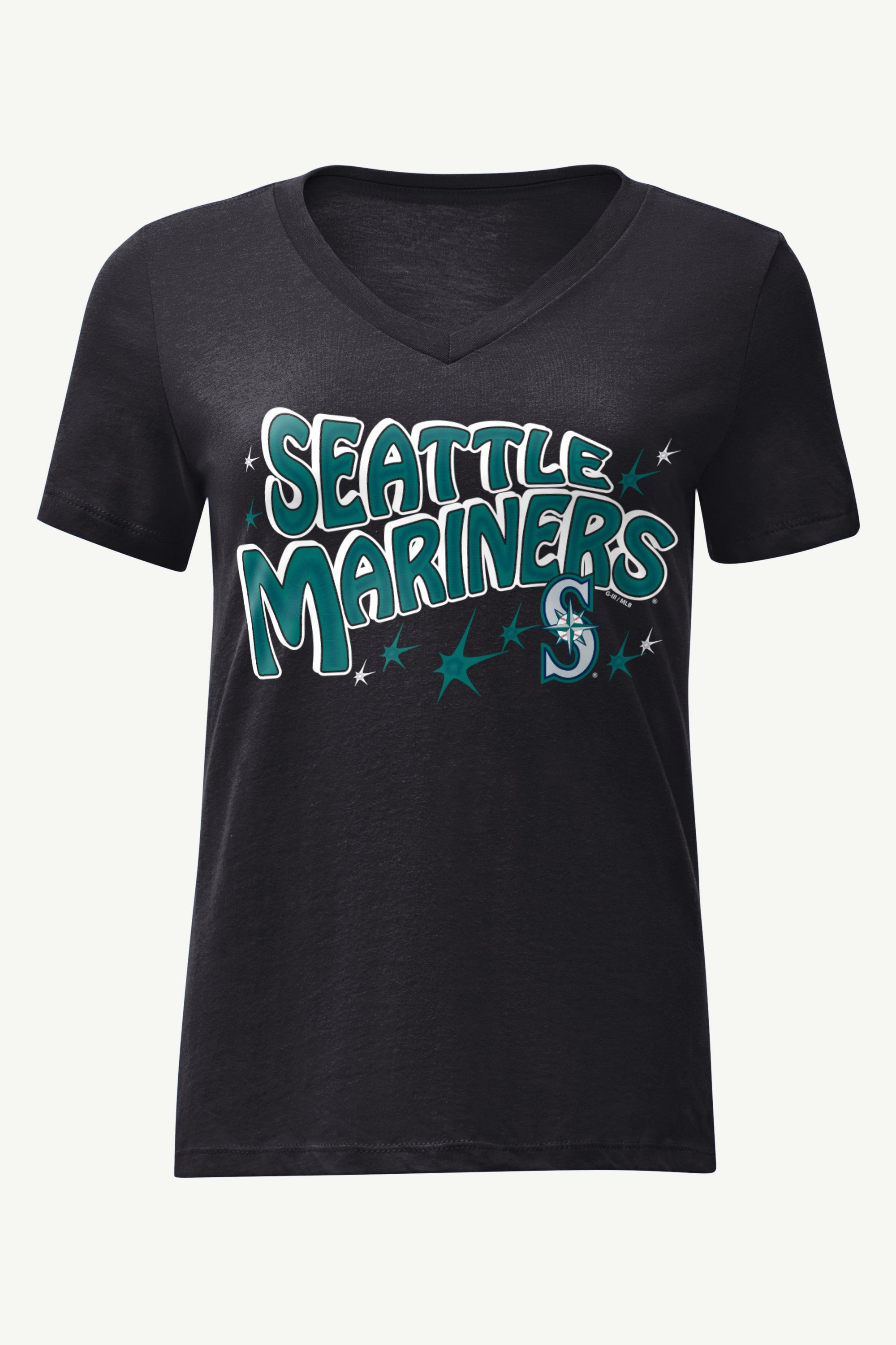WOMENS SEATTLE MARINERS FIREWORKS V NECK T SHIRT View 1 | Seattle Mariners WOMENS SEATTLE MARINERS FIREWORKS V NECK T SHIRT View 1 | Seattle Mariners