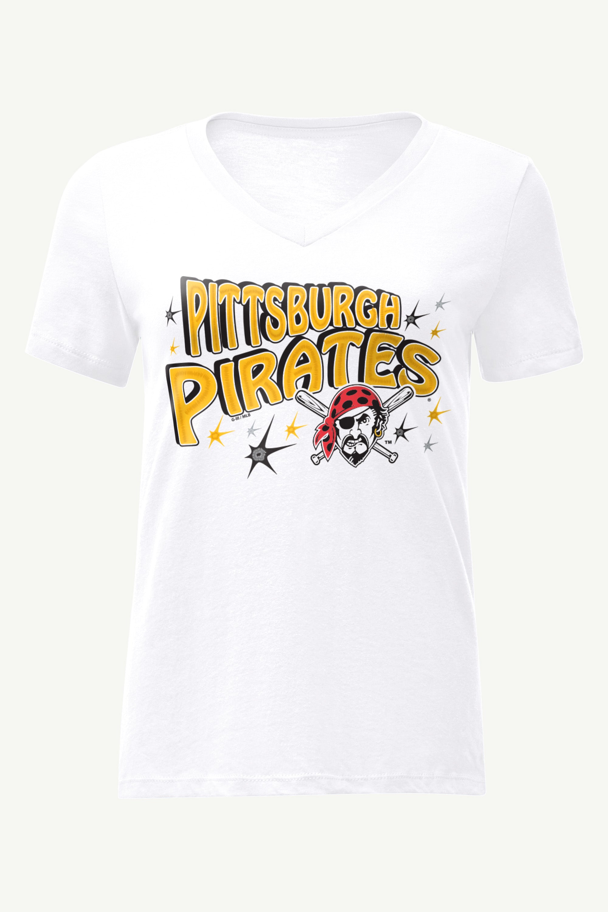 WOMENS PITTSBURGH PIRATES FIREWORKS V NECK T SHIRT View 1 | Pittsburgh Pirates WOMENS PITTSBURGH PIRATES FIREWORKS V NECK T SHIRT View 1 | Pittsburgh Pirates