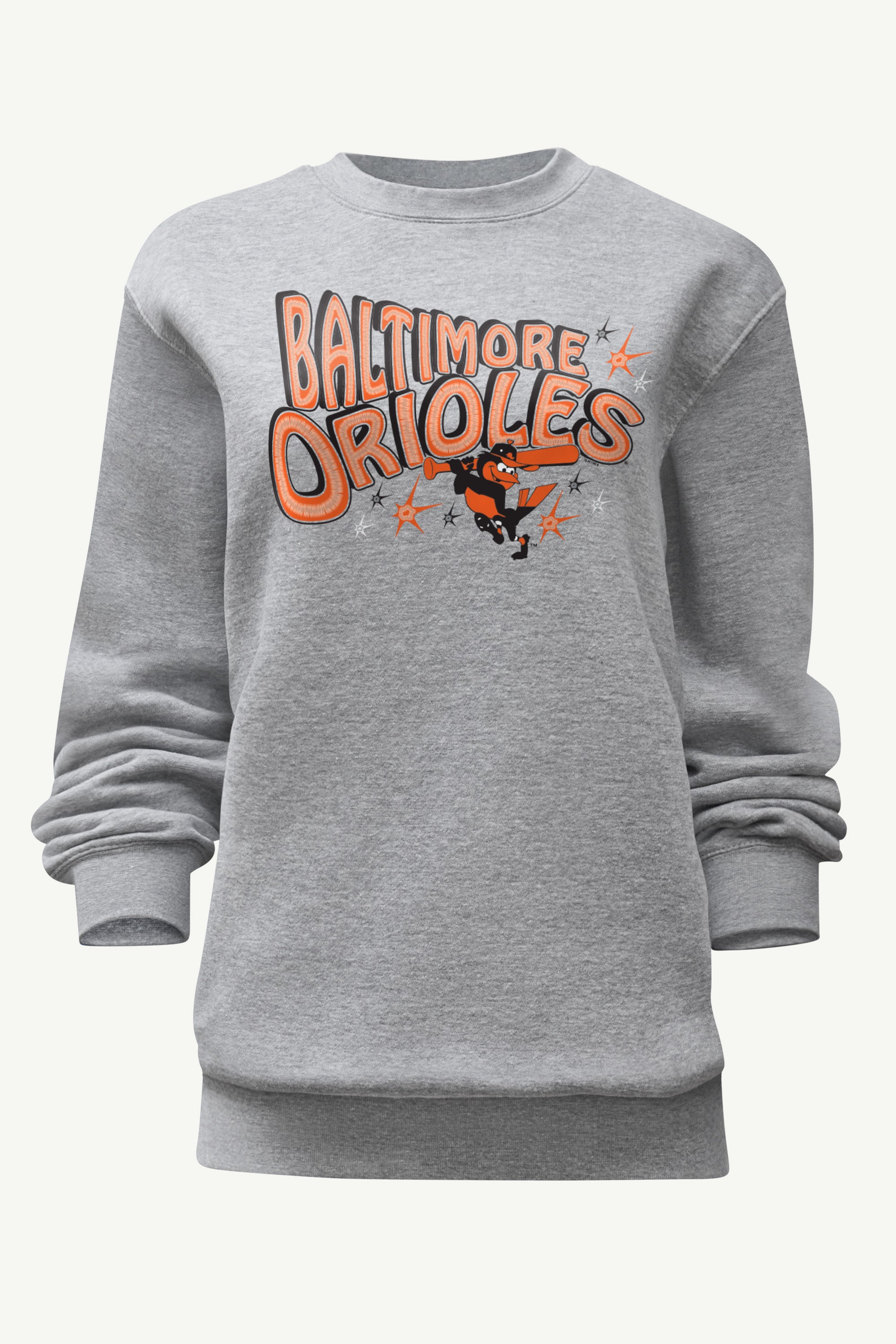WOMENS BALTIMORE ORIOLES FIREWORKS SWEATSHIRT View 1 | Baltimore Orioles WOMENS BALTIMORE ORIOLES FIREWORKS SWEATSHIRT View 1 | Baltimore Orioles