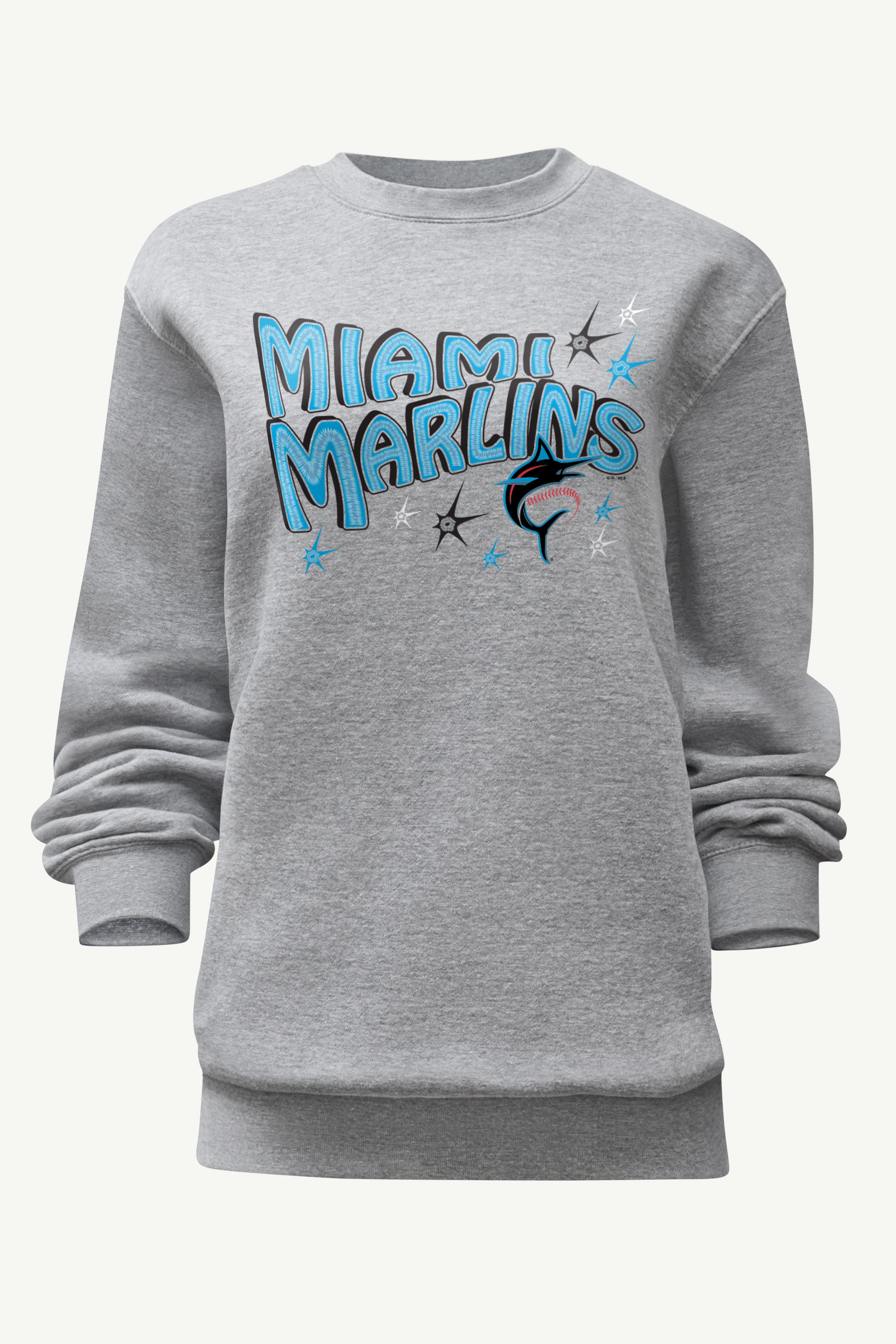 WOMENS MIAMI MARLINS FIREWORKS SWEATSHIRT View 1 WOMENS MIAMI MARLINS FIREWORKS SWEATSHIRT View 1