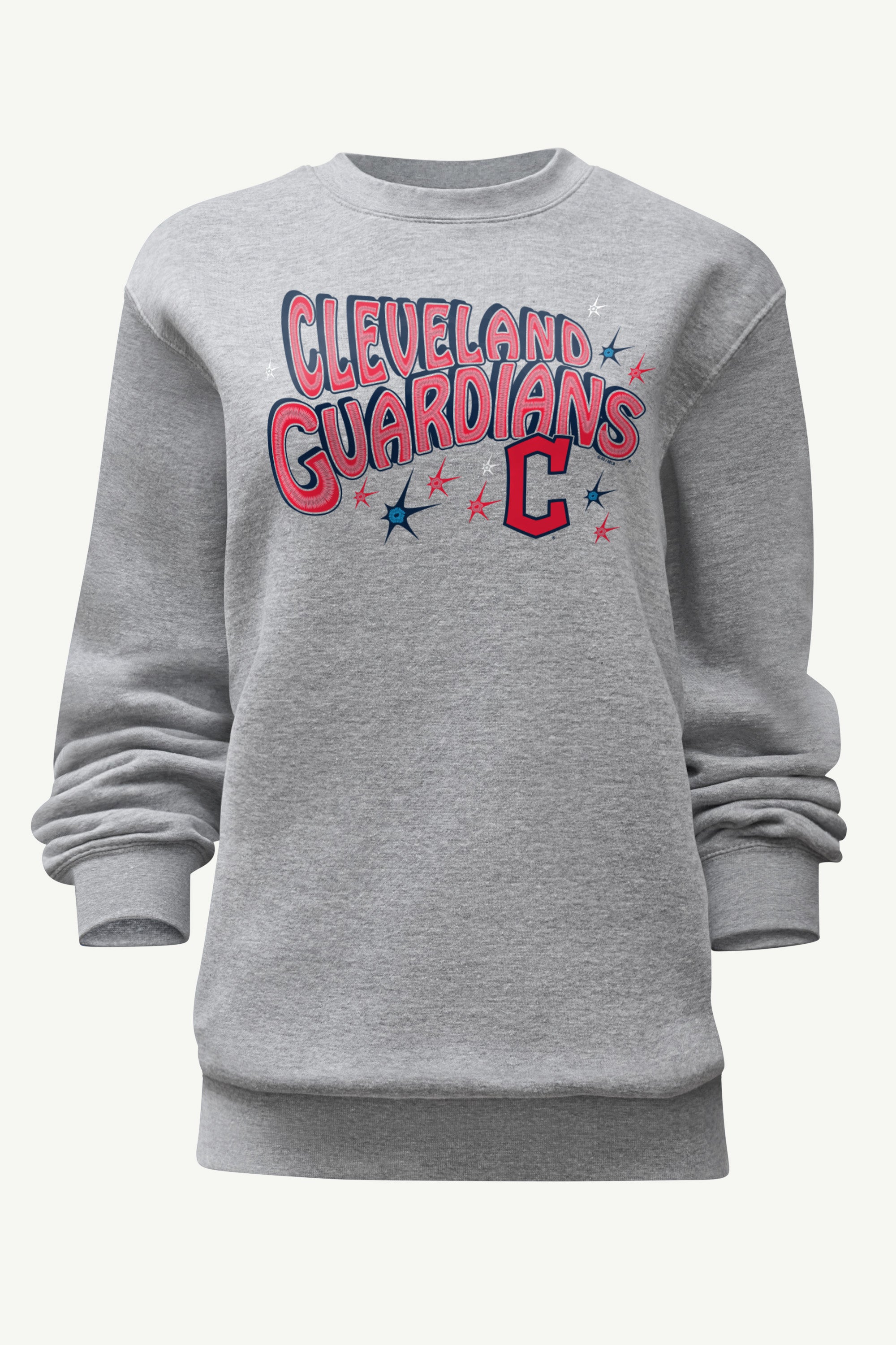 WOMENS CLEVELAND GUARDIANS FIREWORKS SWEATSHIRT View 1 WOMENS CLEVELAND GUARDIANS FIREWORKS SWEATSHIRT View 1