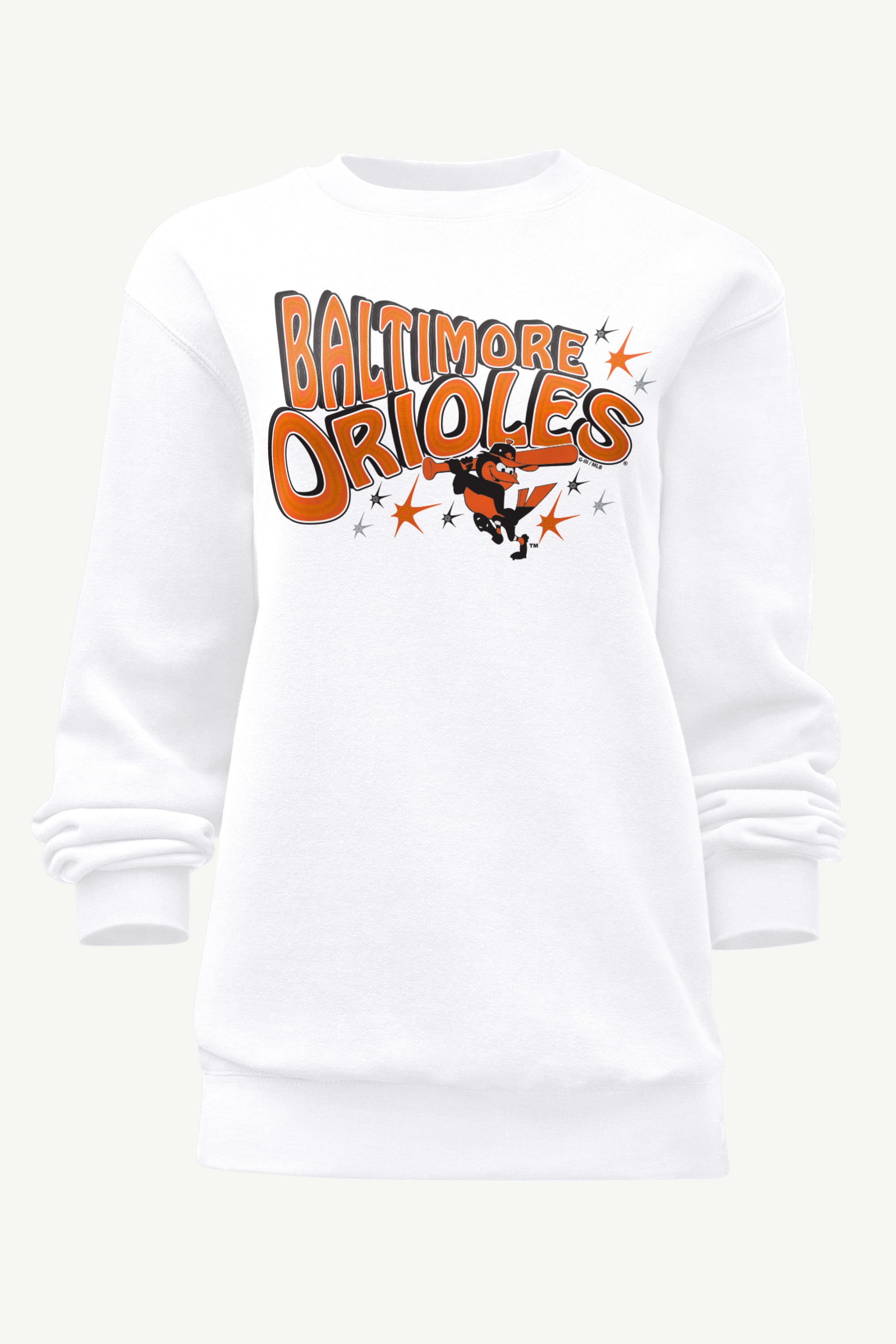 WOMENS BALTIMORE ORIOLES FIREWORKS SWEATSHIRT View 1 | Baltimore Orioles WOMENS BALTIMORE ORIOLES FIREWORKS SWEATSHIRT View 1 | Baltimore Orioles