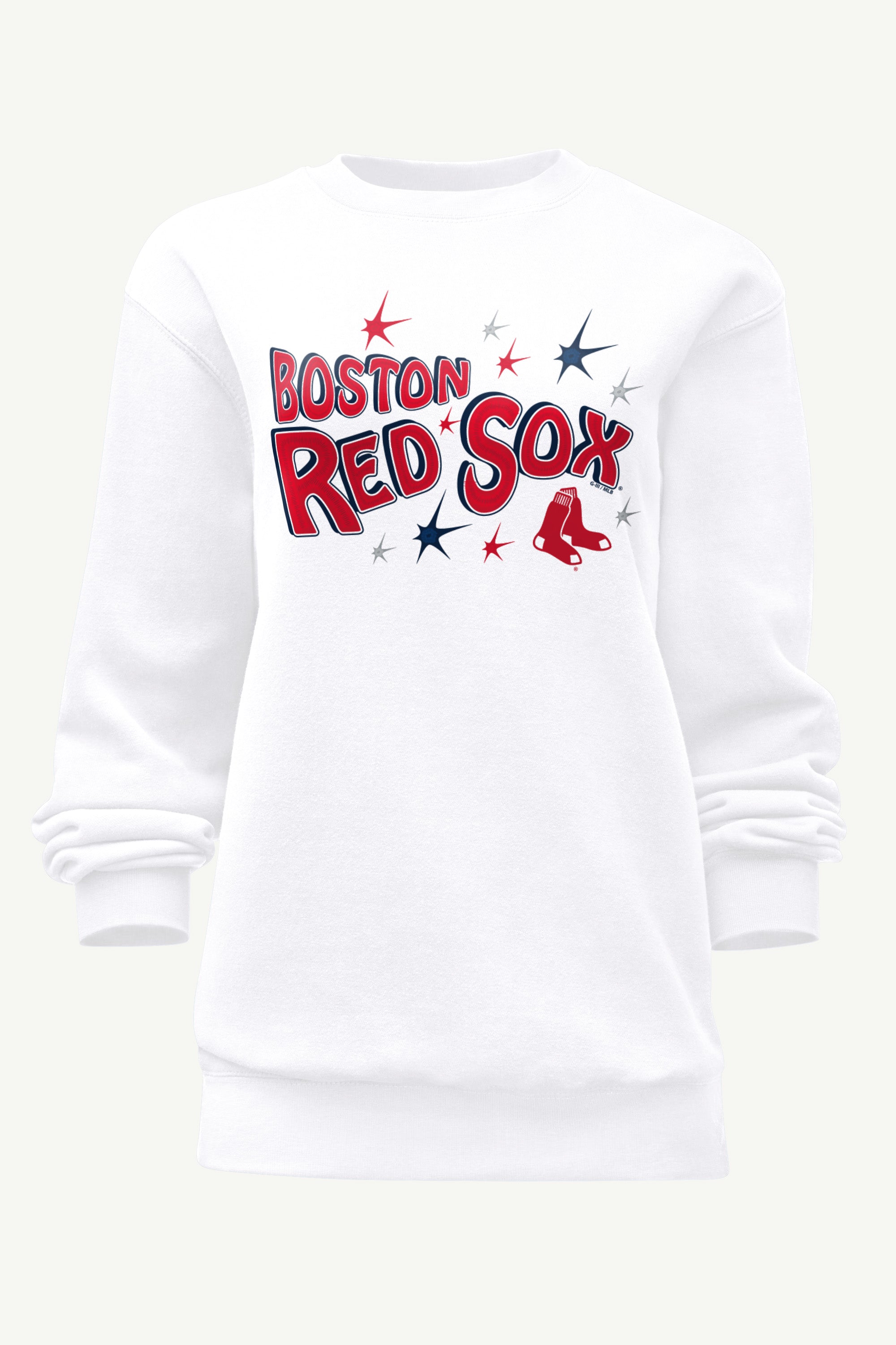 WOMENS BOSTON RED SOX FIREWORKS SWEATSHIRT View 1 | Boston Red Sox WOMENS BOSTON RED SOX FIREWORKS SWEATSHIRT View 1 | Boston Red Sox