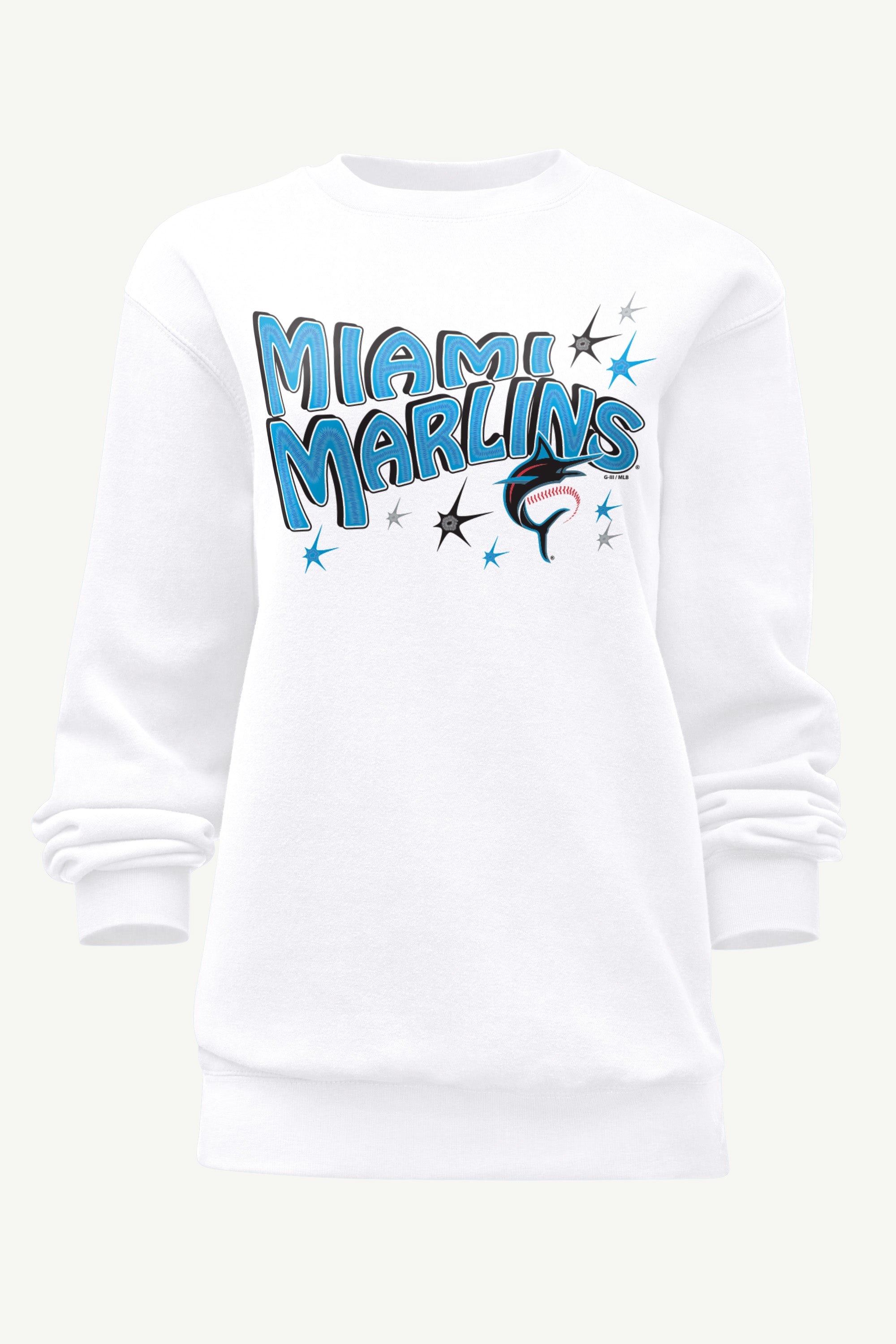 WOMENS MIAMI MARLINS FIREWORKS SWEATSHIRT View 1 WOMENS MIAMI MARLINS FIREWORKS SWEATSHIRT View 1